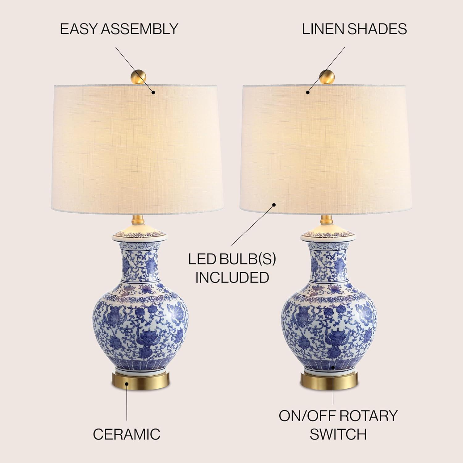 Jonathan Y Jennifer Ceramicmetal Led Table Lamp (Set Of 2)