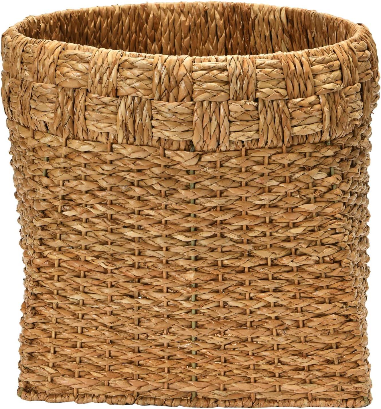 Hand-Woven Natural Seagrass Round Storage Basket