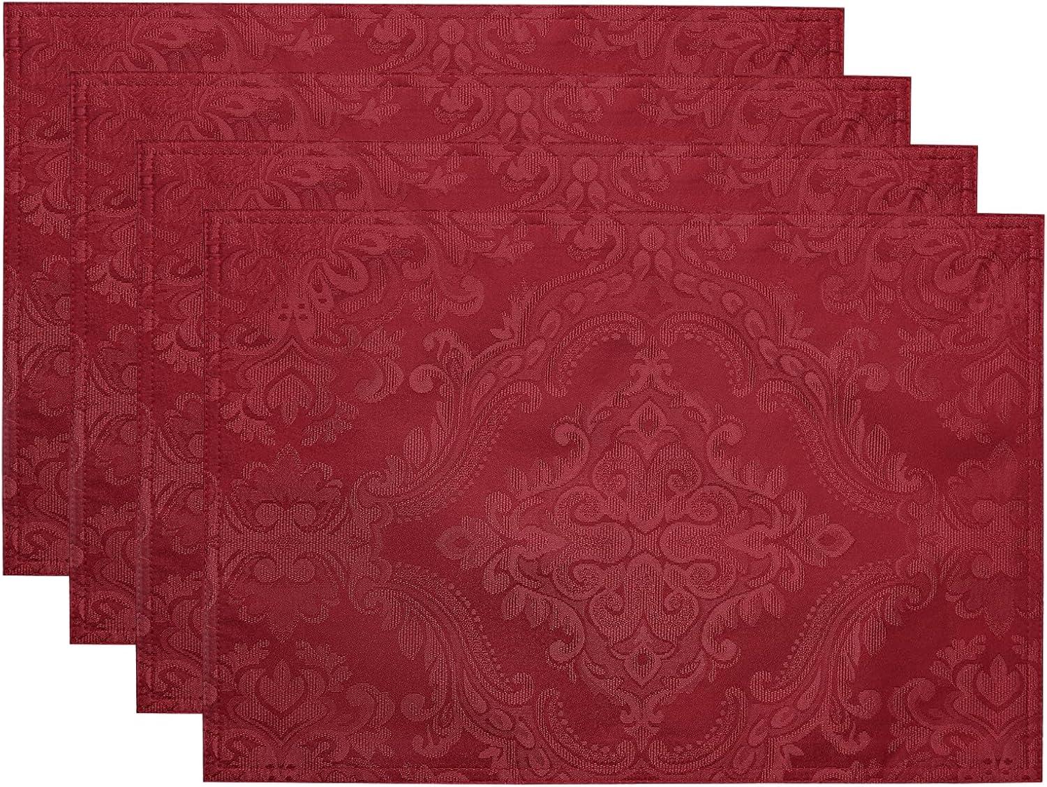 Elrene Caiden Elegance Damask Placemat, Set of 4 - 13" x 19" - Elrene Home Fashions