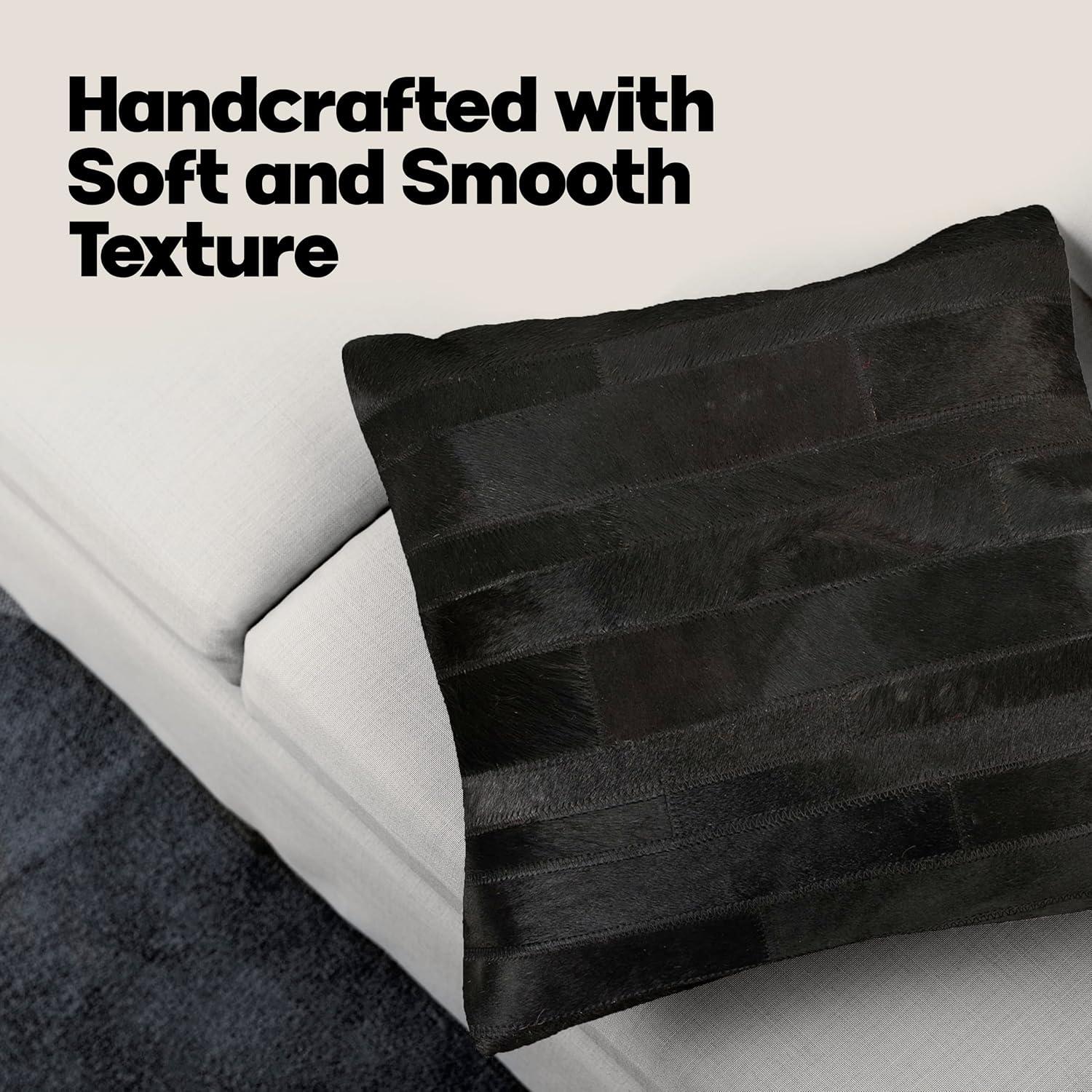 eRug Outlet Torino Leather/Suede Throw Square Pillow Cover & Insert