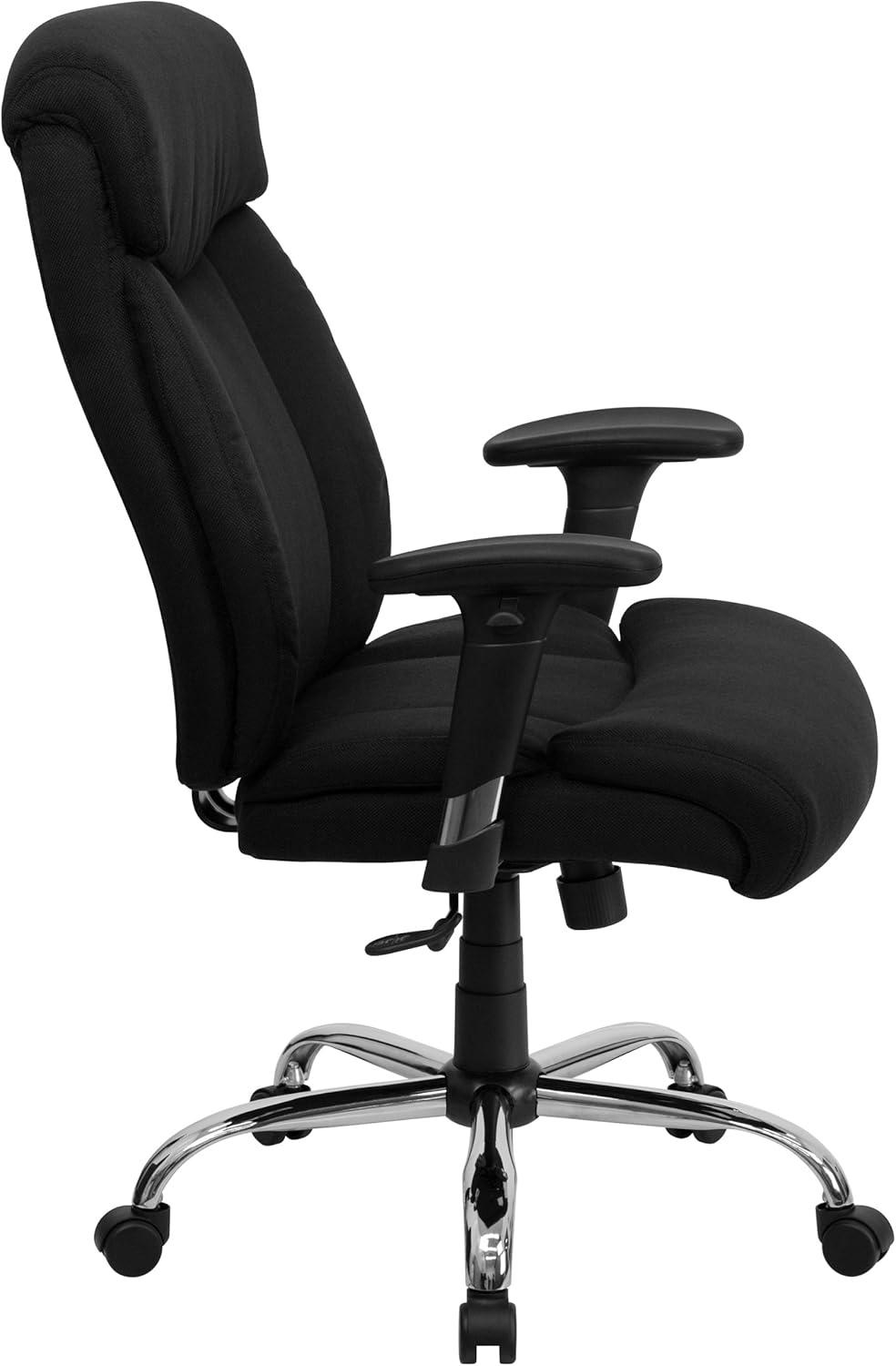 BizChair Big & Tall 400 lb. Rated High Back Black Fabric Executive Ergonomic Office Chair with Full Headrest and Adjustable Arms