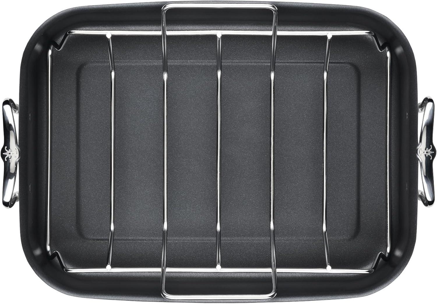 Provisions 17.25 x 12.4" x 3.54" Large Classic Nonstick Roaster with Rack (42cm x 30cm x 9cm)