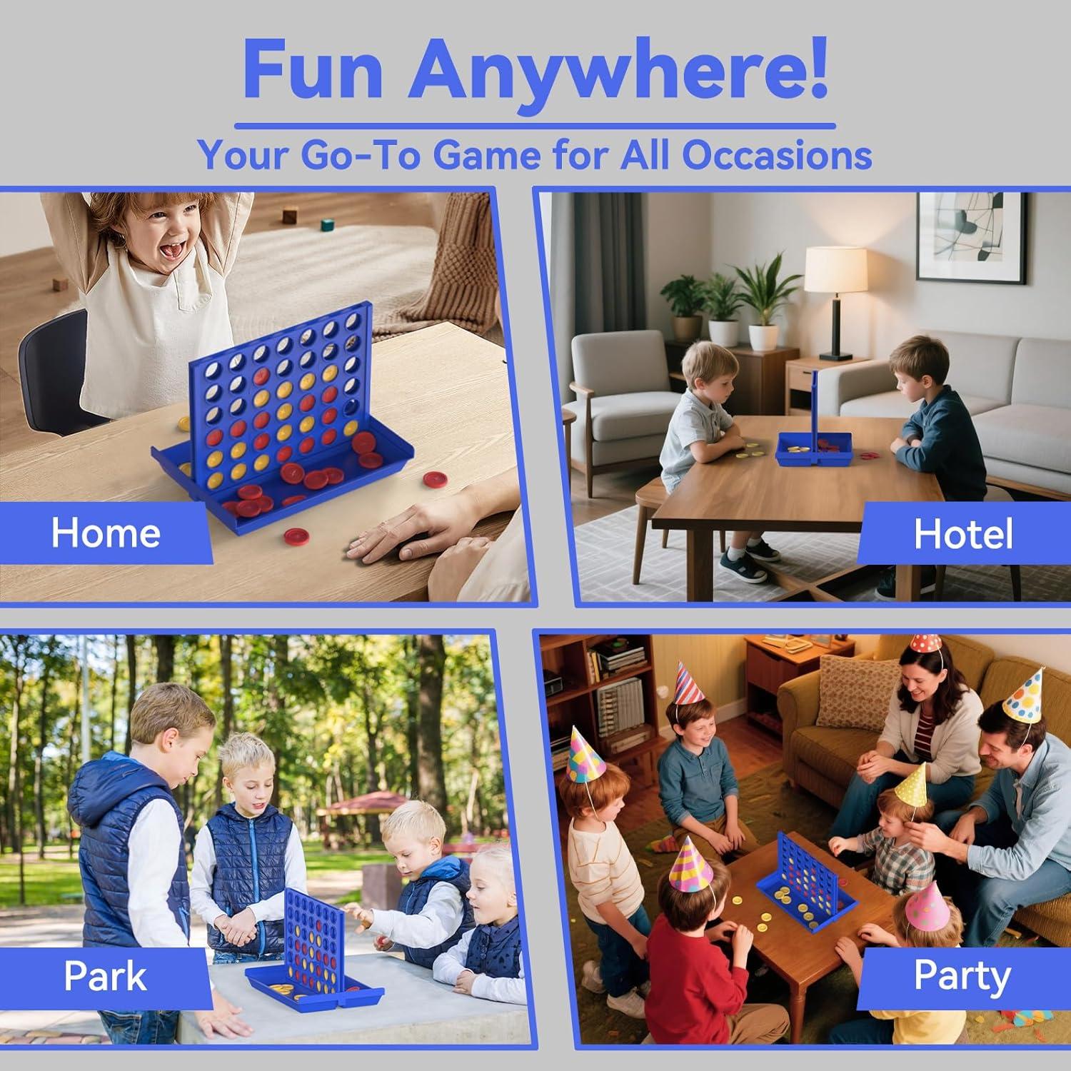 FNNMNNR Four in a Row Line Up 4 Gaming Fun Set  Travel Portable Convenient Size  Classic Fun Educational Family Games