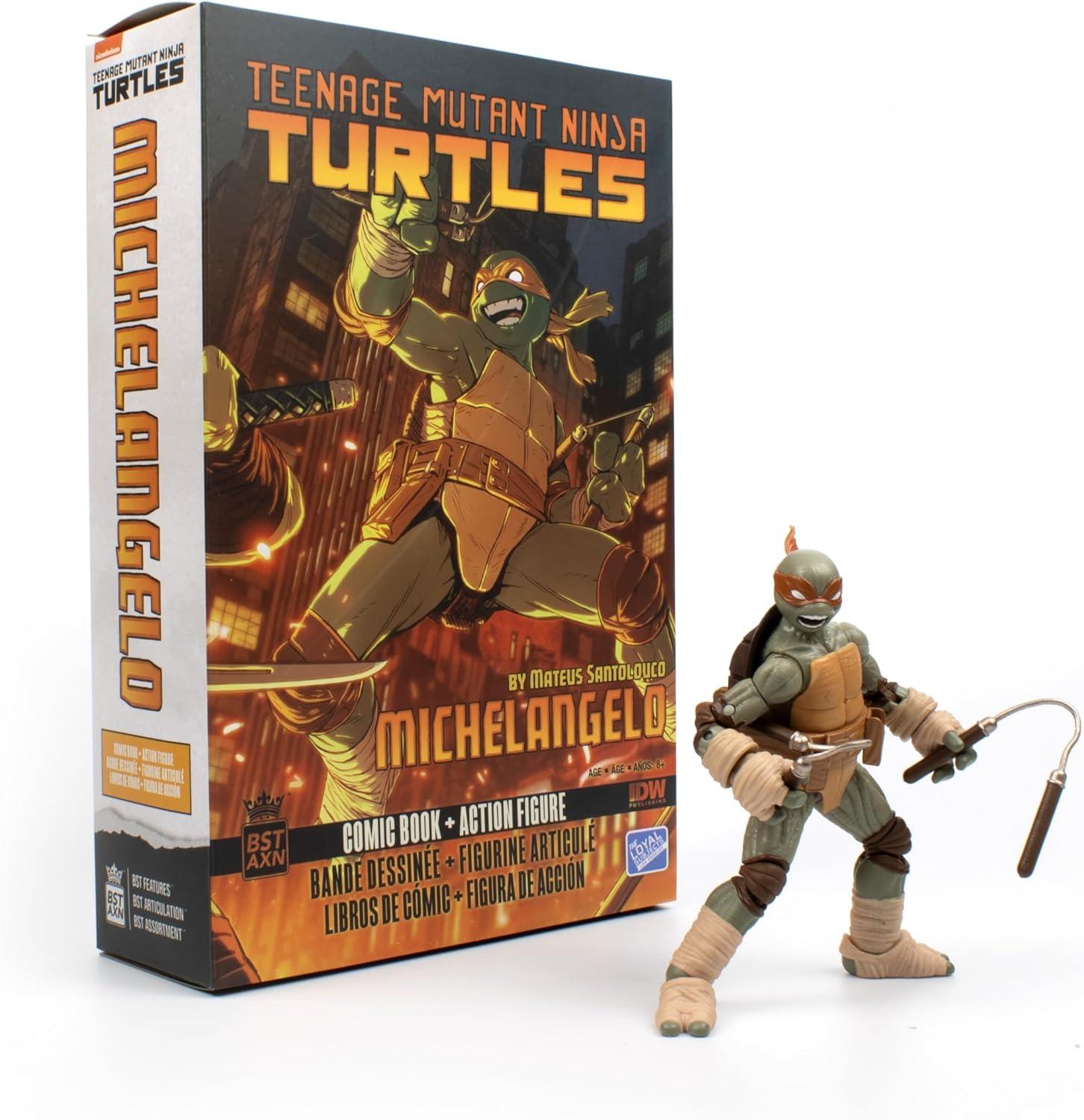 TMNT BST AXN + COMIC Wave 3 Michelangelo v2 Comic Book & Action Figure Set