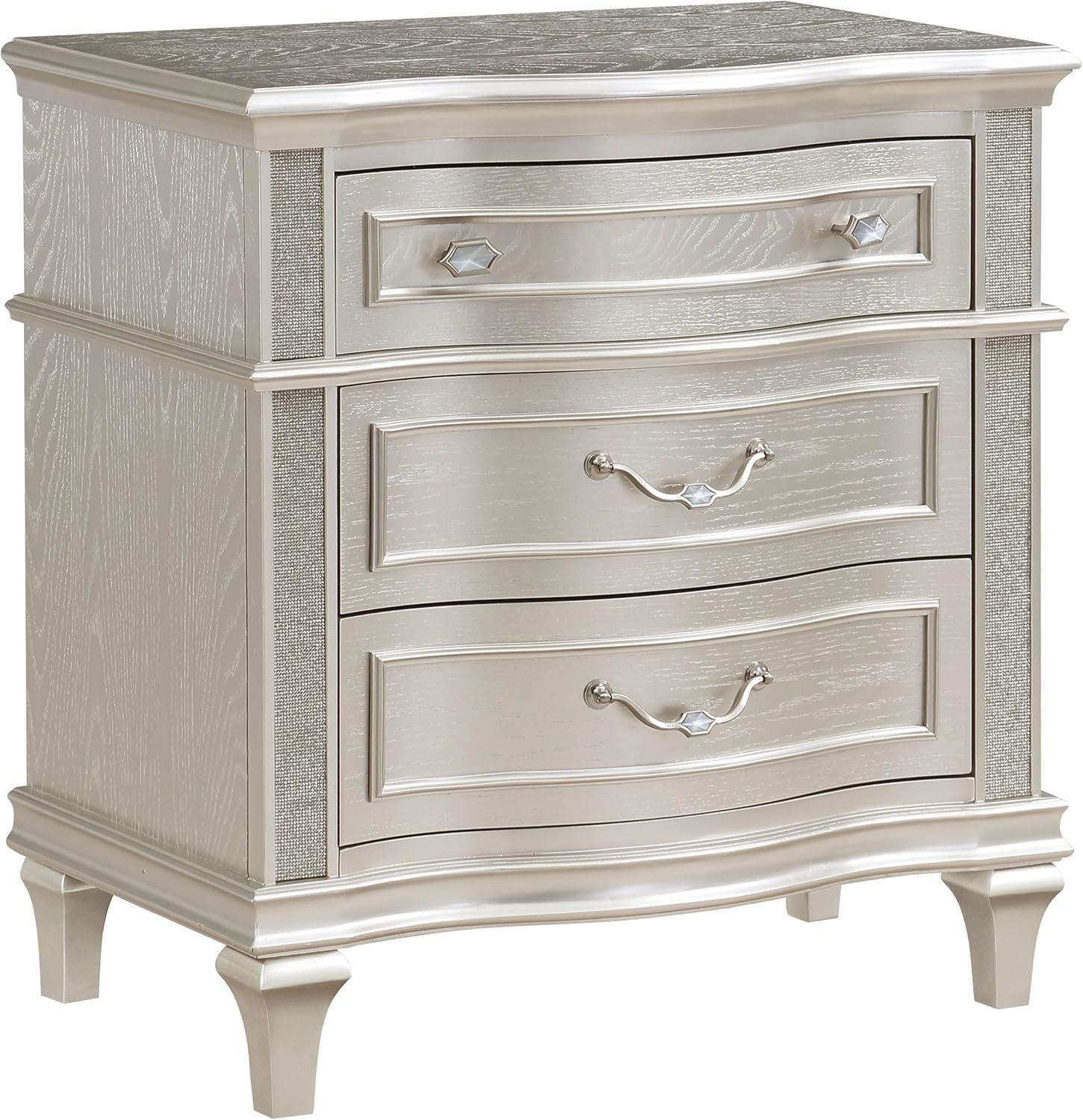 Alma Evangeline 4-Piece Queen Bedroom Set Silver Oak