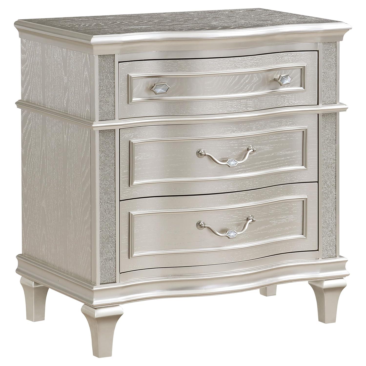 Alma Evangeline 4-Piece Queen Bedroom Set Silver Oak