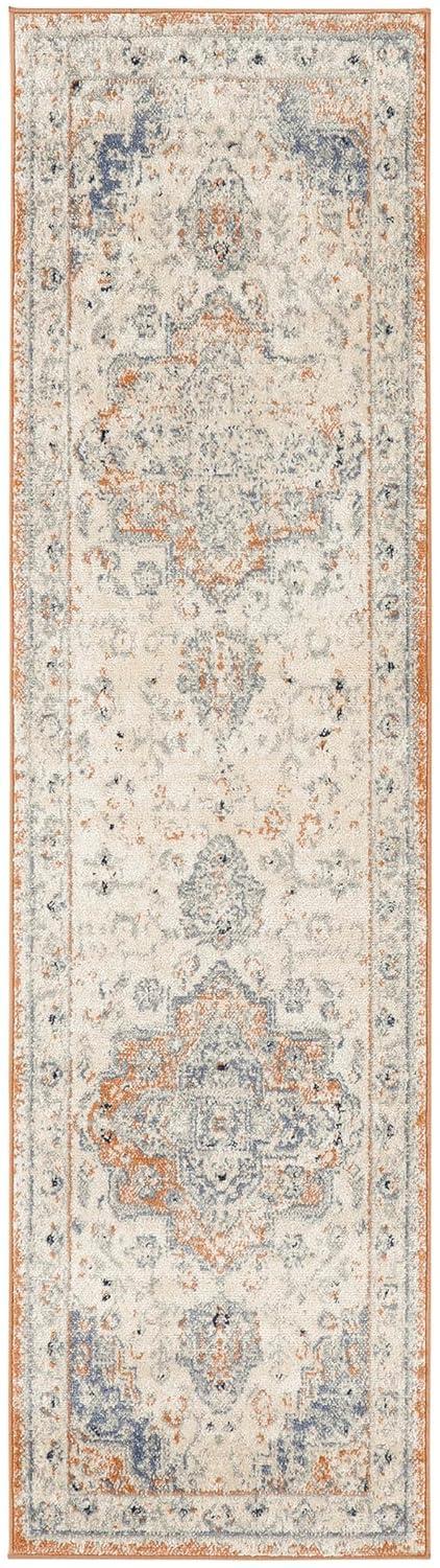 Nourison Essentials Persian Vintage Indoor Outdoor Area Rug Beige Blue 2'2" x 7'6"