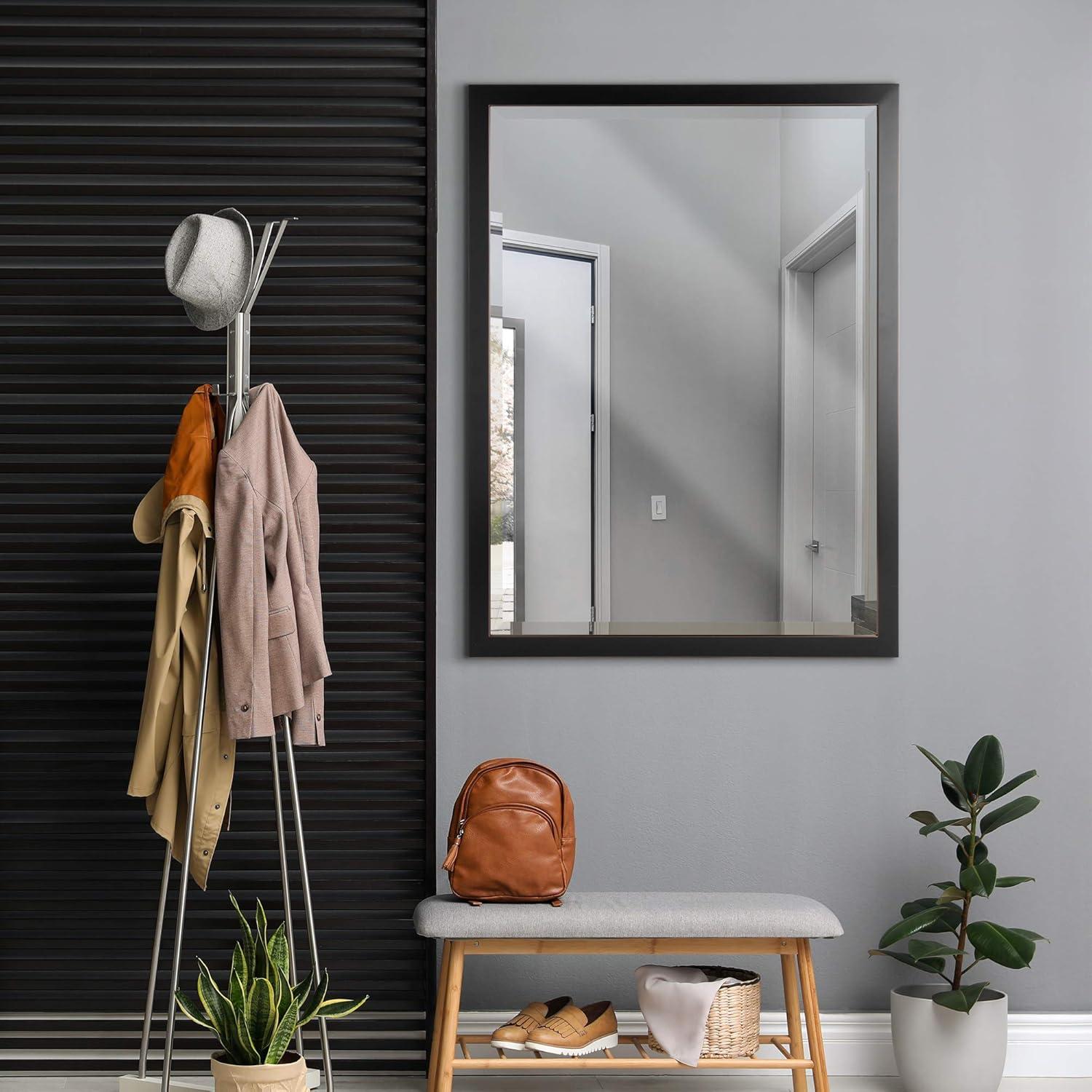 Head West Oil-Rubbed Dark Bronze Stainless Steel Frame Vanity Mirror - Elegant Rectangle Bathroom Mirror with Z-Bar Brackets for Easy and Sturdy Vertical & Horizontal Mounting - 30" x 40"