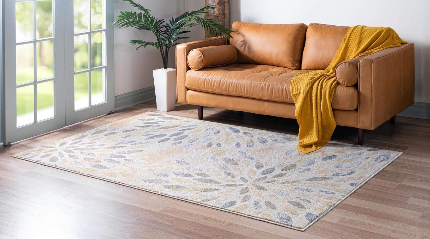 Unique Loom Sumter Collection Area Rug - Rhett (5' 1" x 8' Rectangle Yellow/Gray)