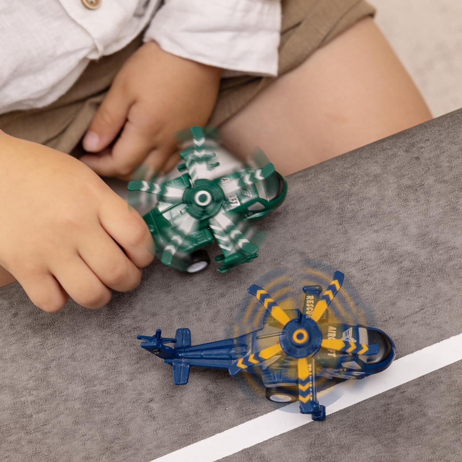 SYNCFUN 16 Pcs Pull Back Airplane Toys, Boys Plane Playset, Aircraft Incl Helicopter Toys, Fighter Jet Toys, Bomber Biplane Toy, Gifts for Toddler s