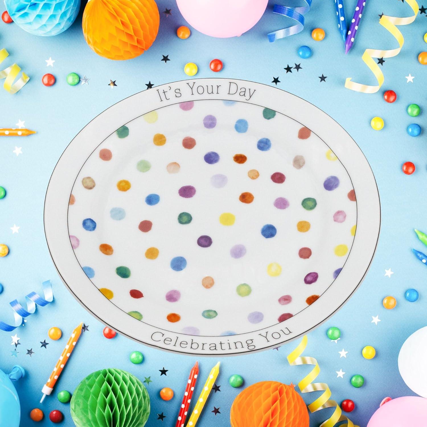 Darware Decorative Birthday Plate, Special Occasion It’s Your Day Ceramic Gift Plate for Birthdays, Anniversaries, Weddings, and More