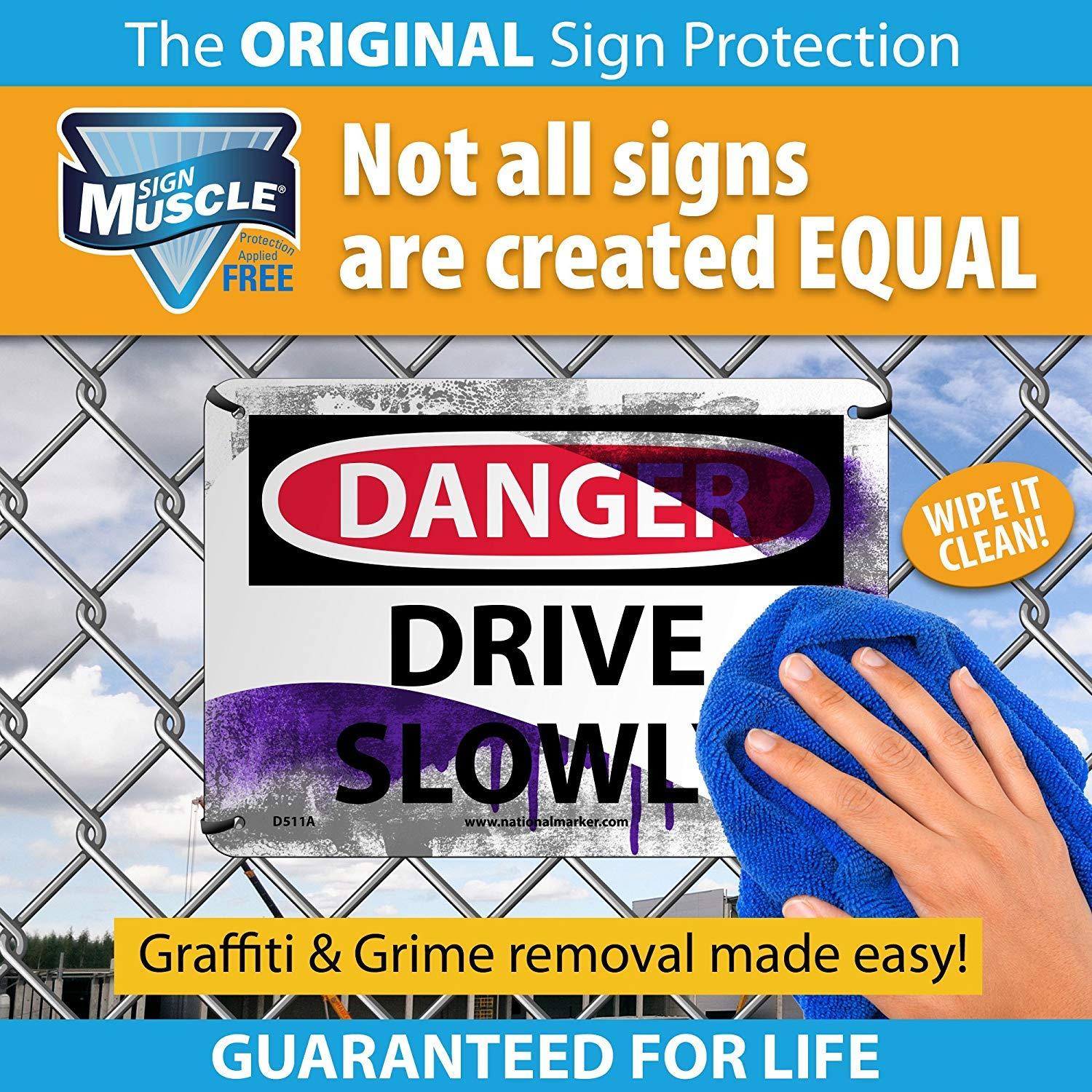 NMC TS110RB OSHA Sign, "THINK SAFETY FIRST", 14" Width x 10" Height, Rigid Plastic, Green/Black On White