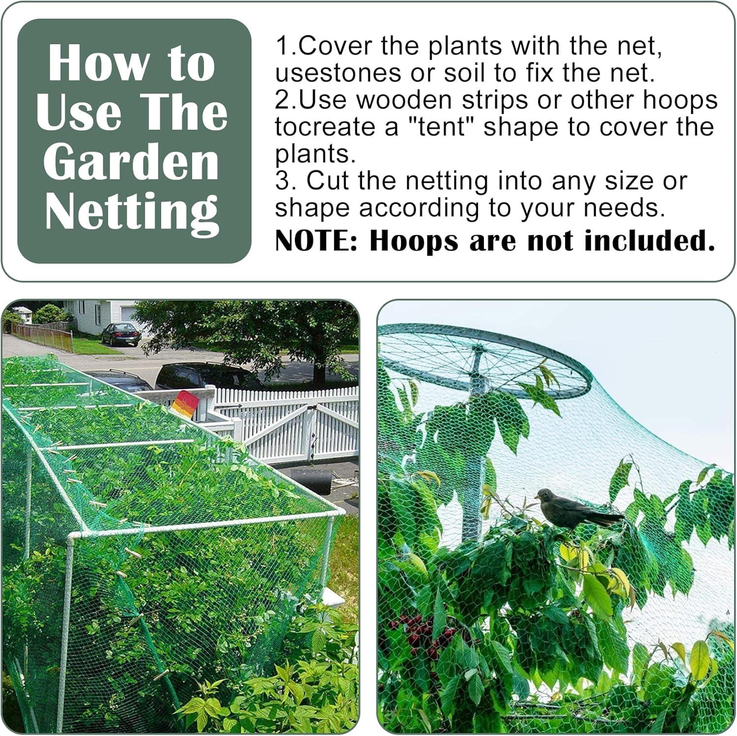 Green Rectangular Nylon Anti-Bird Garden Netting