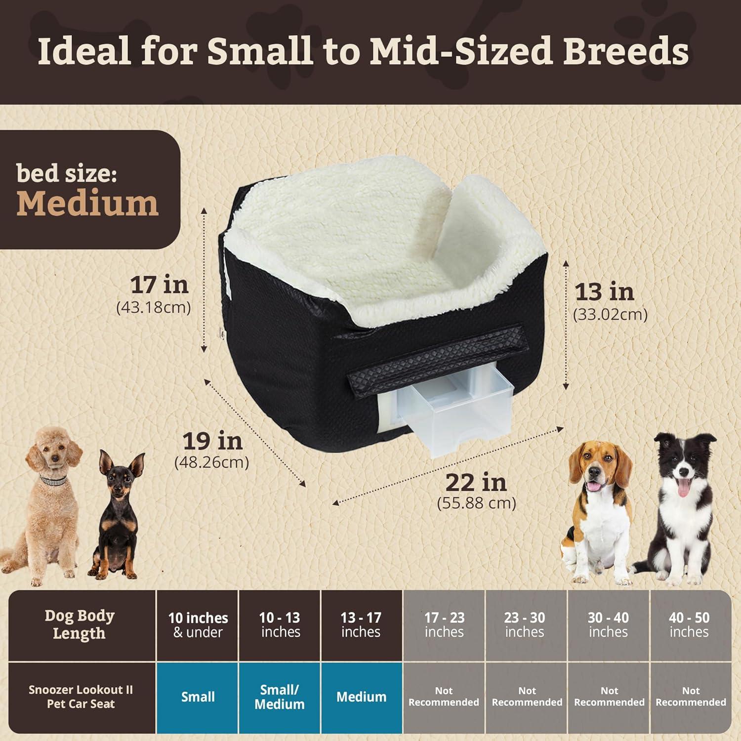 Snoozer Pet Products Snoozer Lookout II Dog Car Seat Indoor/Outdoor Fabric
