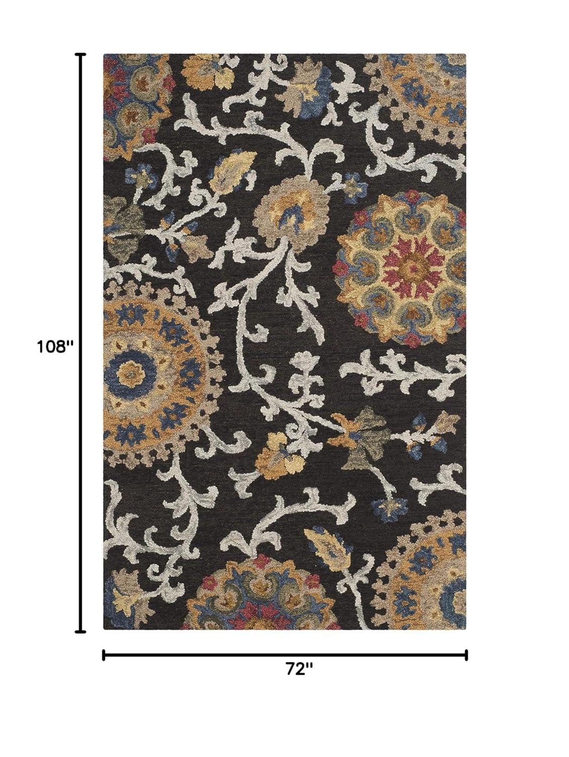 Blossom BLM401 Hand Tufted Area Rug - Charcoal/Multi - 6'x9' - Safavieh.