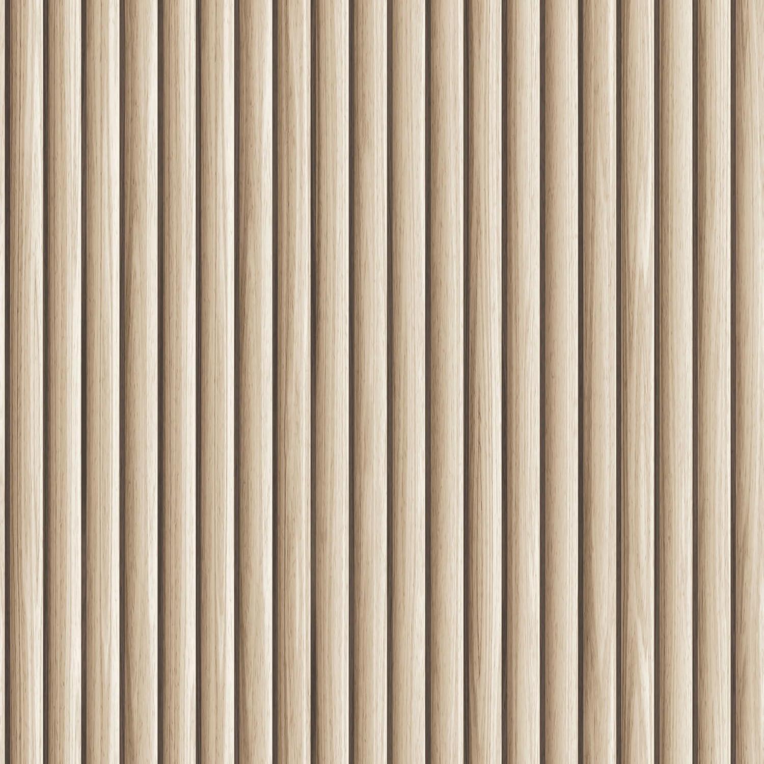 Tempaper Reeded Wood Blonde Peel and Stick Wallpaper, 20.5" x 16.5'