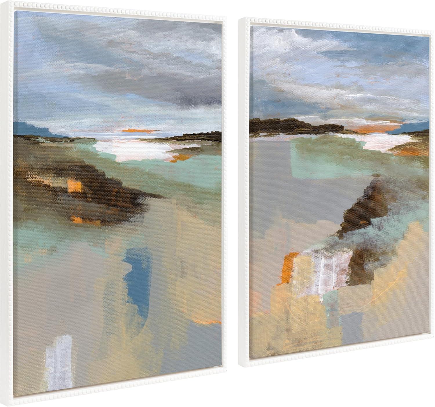 Kate & Laurel All Things Decor (Set of 2) Sylvie Big Sur I and II Framed Canvas Arts by Nikita Jariwala