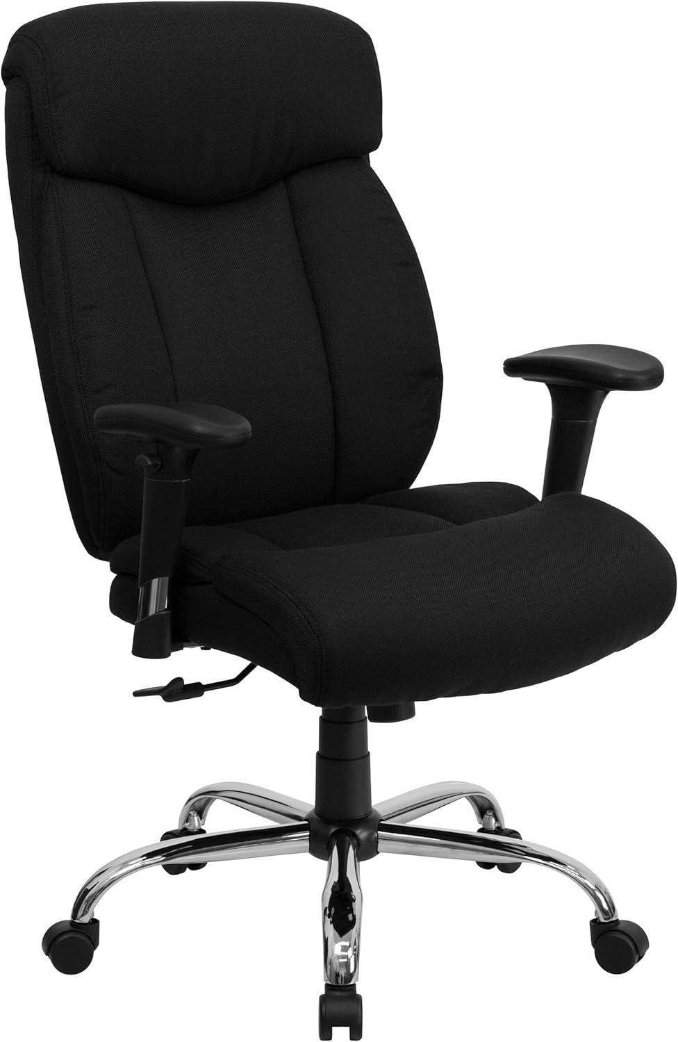 BizChair Big & Tall 400 lb. Rated High Back Black Fabric Executive Ergonomic Office Chair with Full Headrest and Adjustable Arms