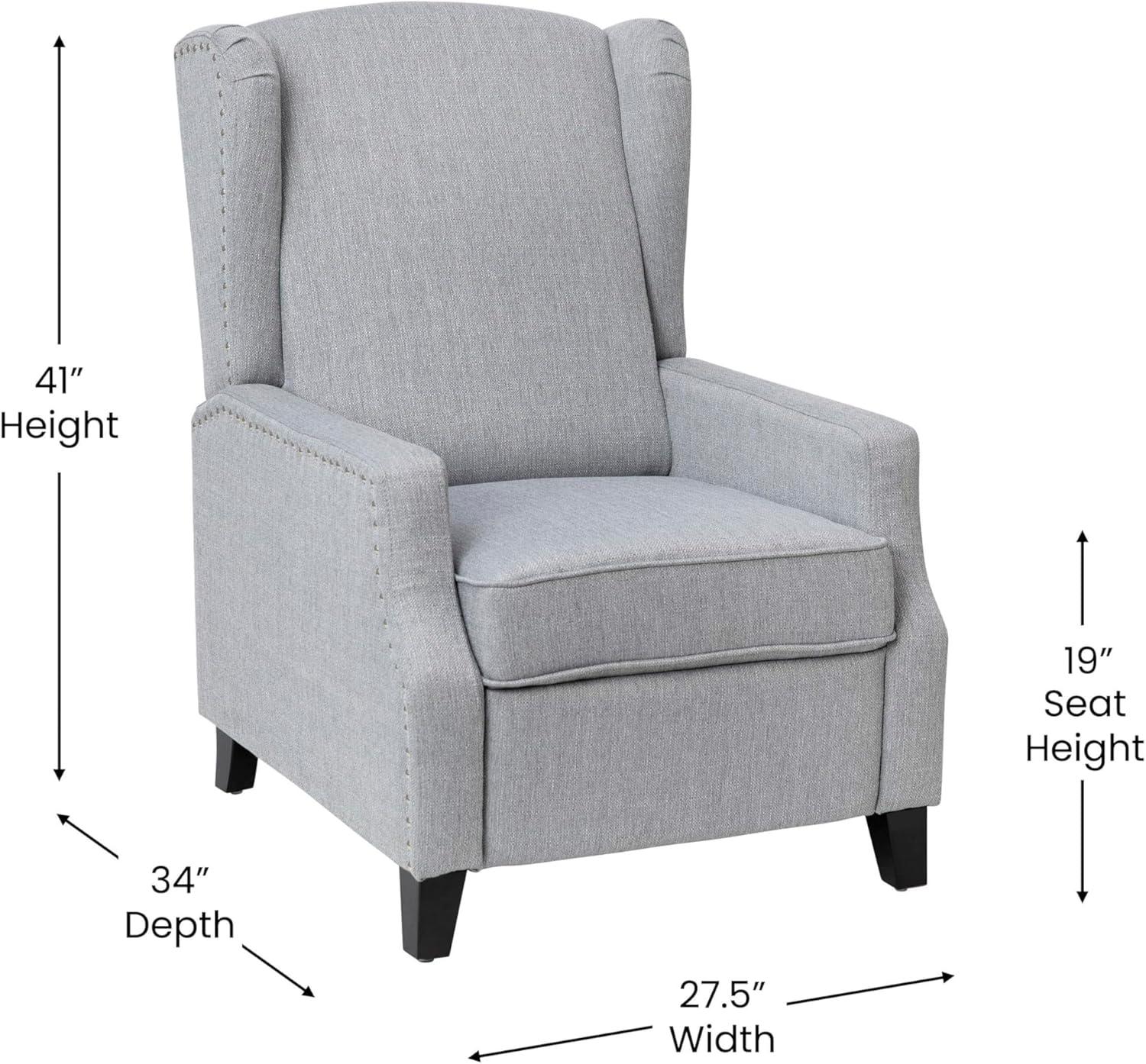 Fulton Push Back Wing Back Pocket Spring Recliner with Side Accent Nail Trim