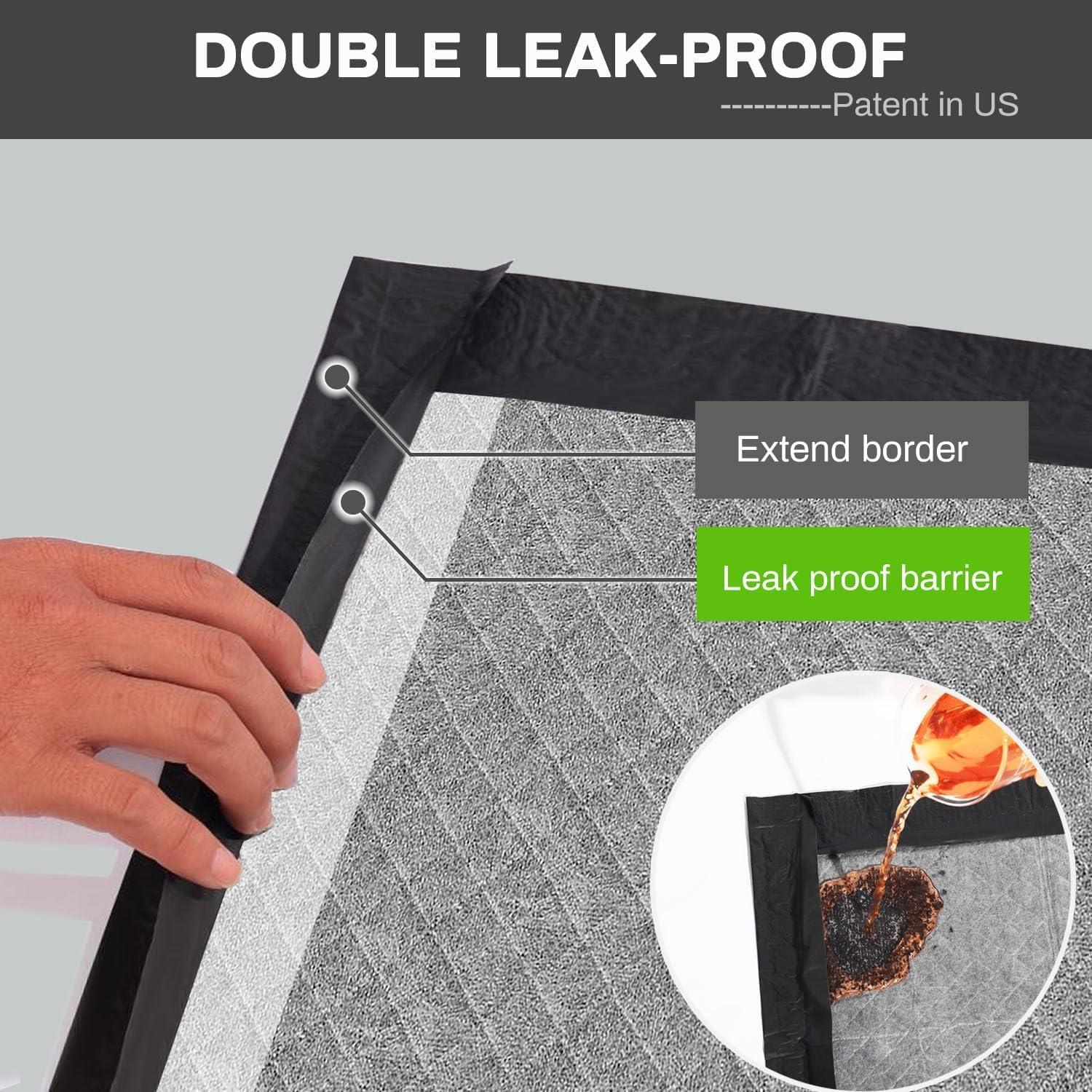 Gardner Pet Pee Pads for Dogs - 28 x 34 inchs - 100 Count - Activated carbon - Leak-Proof & Odor-Control - Full Edge Wrapping Pad
