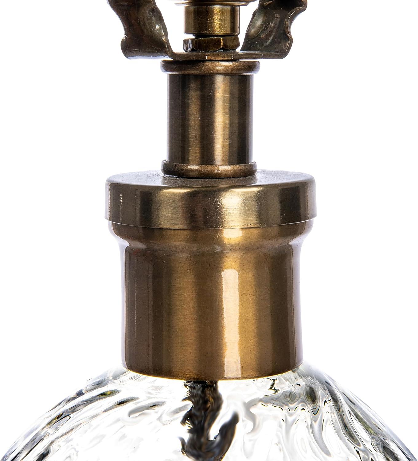 Storied Home Textured Glass Base Table Lamp: Antique Bronze, UL Listed, 26" Height