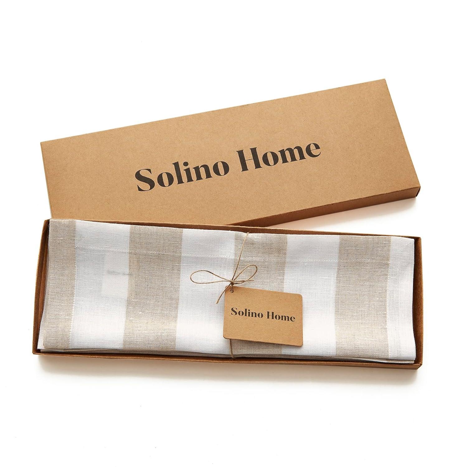Solino Home Cabana Stripe - 100% Pure Linen Placemats (Set of 4)