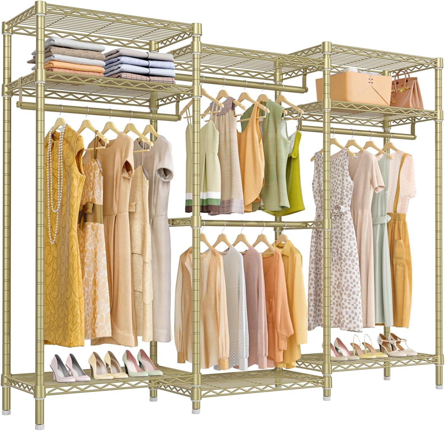 VIPEK V5i Garment Rack Heavy Duty Clothes Rack, Portable Closet Wardrobe Bedroom Armoires Freestanding Clothing Rack, Gold
