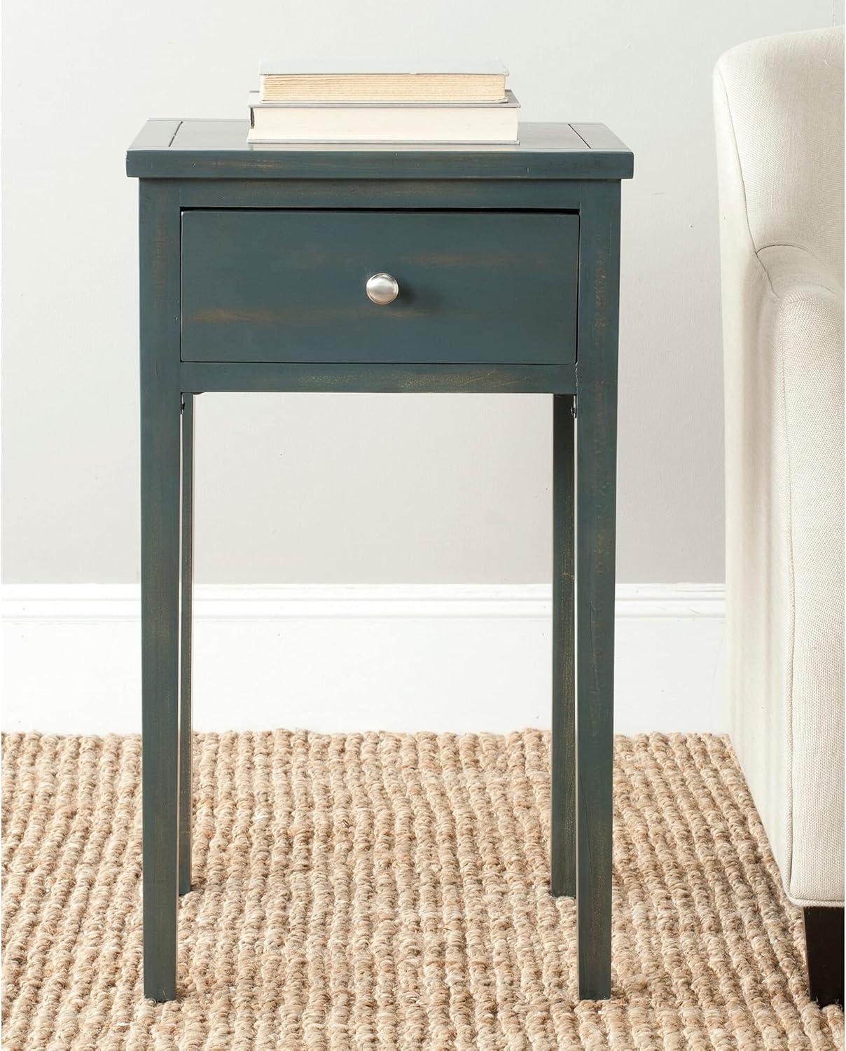 Abel Nightstand With Storage Drawer - Dark Teal - Safavieh.