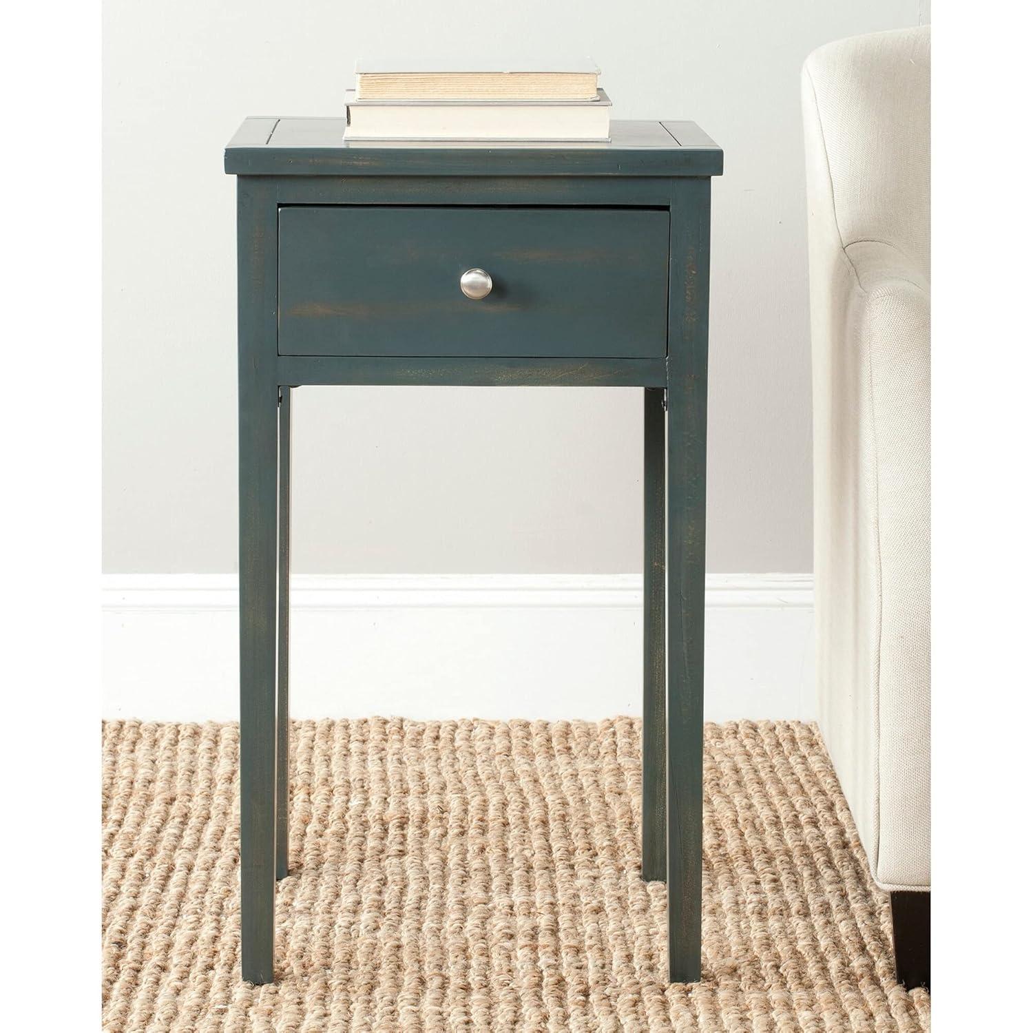 Abel Nightstand With Storage Drawer - Dark Teal - Safavieh.