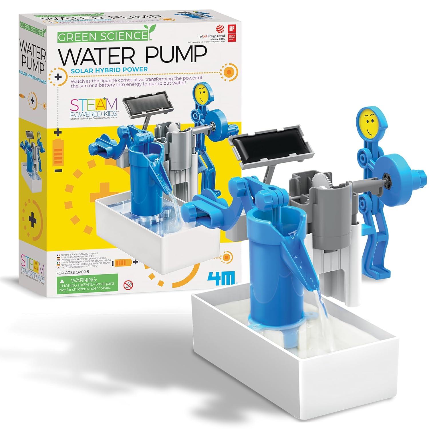 Hybrid Solar and Engine-Powered Water Pump Science Art Skill Toy Kit