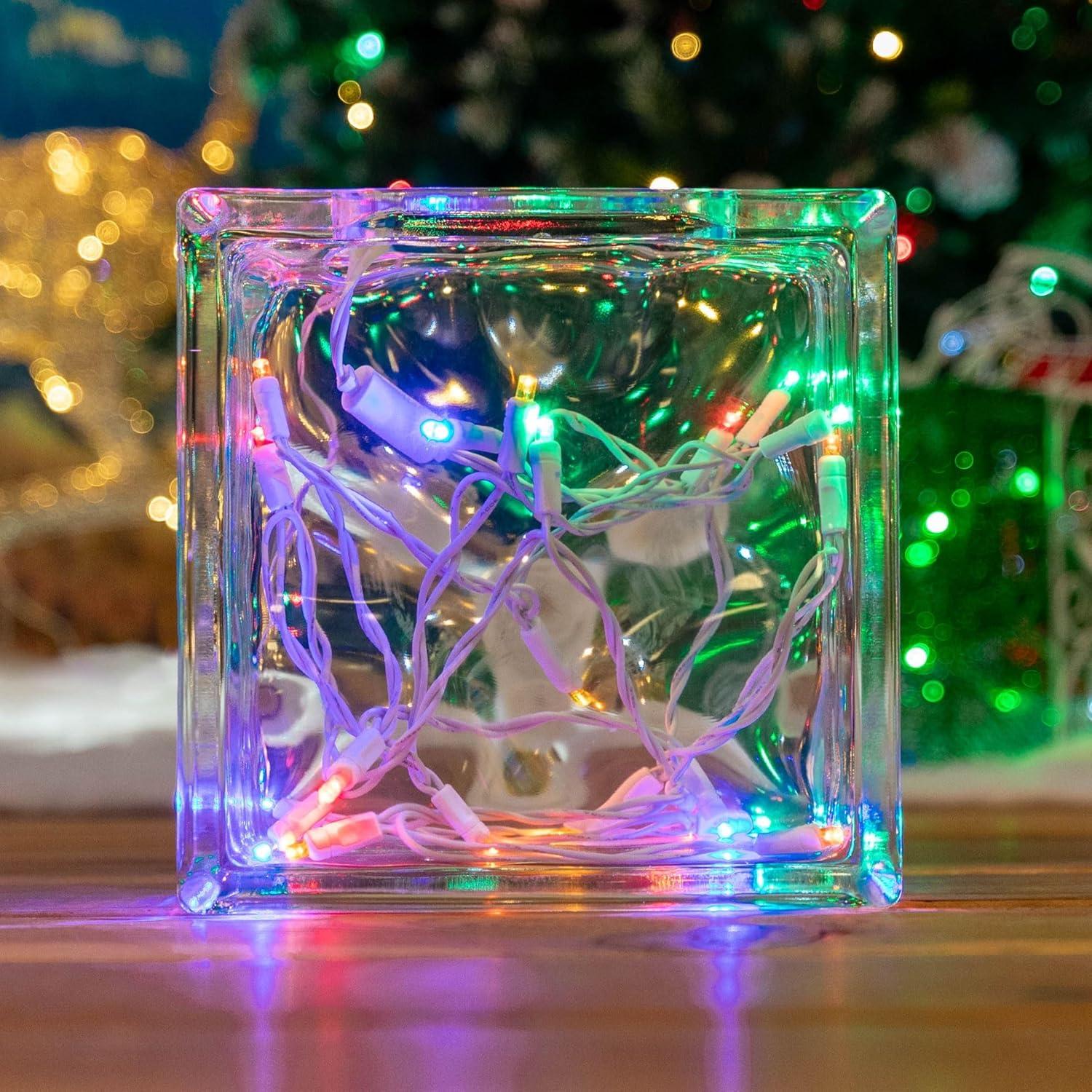 8.5 Foot 20 Light Mini LED Crafting Lights by Novelty Lights, Multicolor LEDs on White Wire, 24 Inch Lead, Non-Connectable Short Fairy Light String