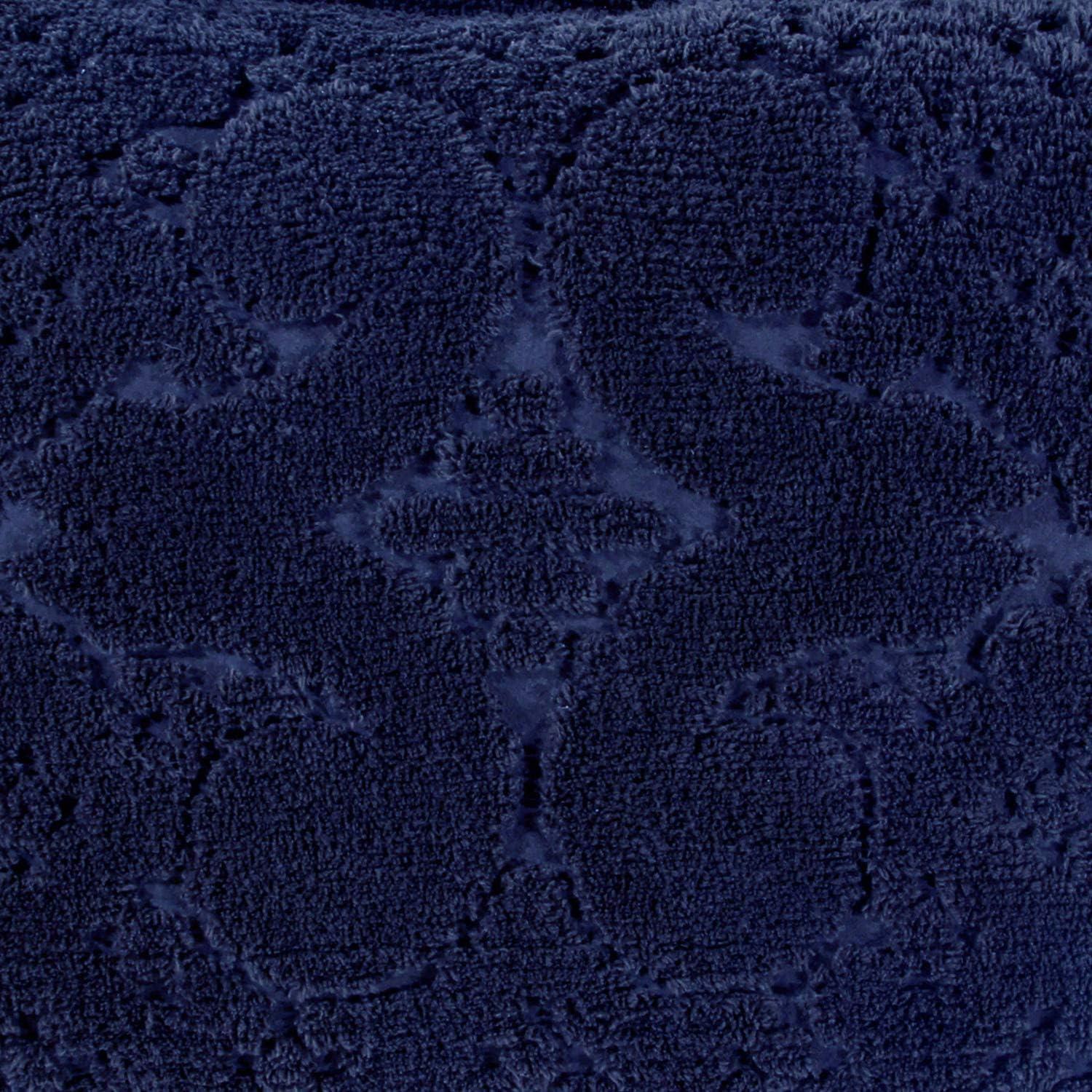 Euro Ashton Collection 100% Cotton Tufted Unique Luxurious Medallion Design Pillow Shams Navy - Better Trends