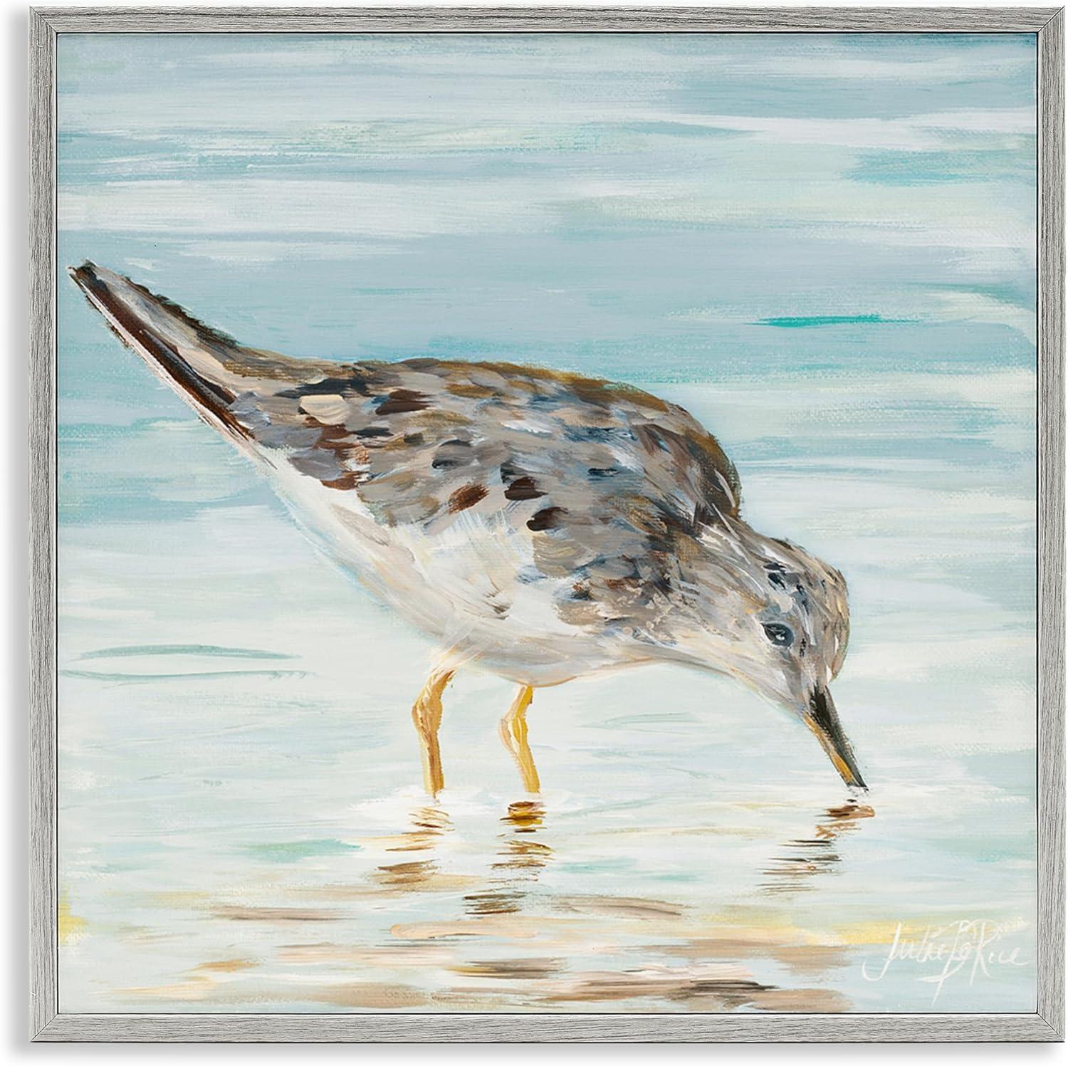 Stupell Industries Sandpiper Hunting on Beach Coast Shallow Nautical Waters Graphic Art