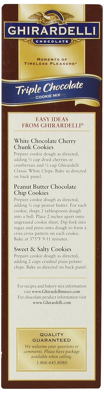 Ghirardelli Triple Chocolate Cookie Mix with Semi-Sweet, Milk, Bittersweet Chips - 52.5 oz