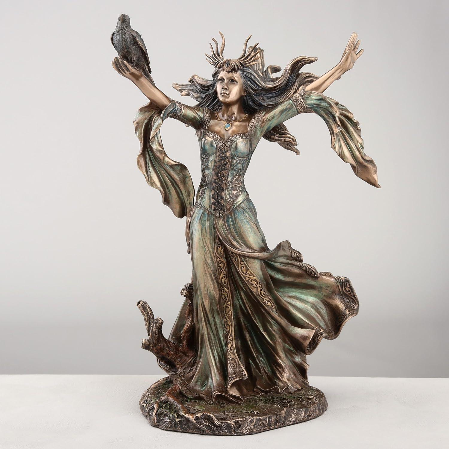 Morgan Le Fay Bronze Finish Fairy Sculpture for Tabletop Decor