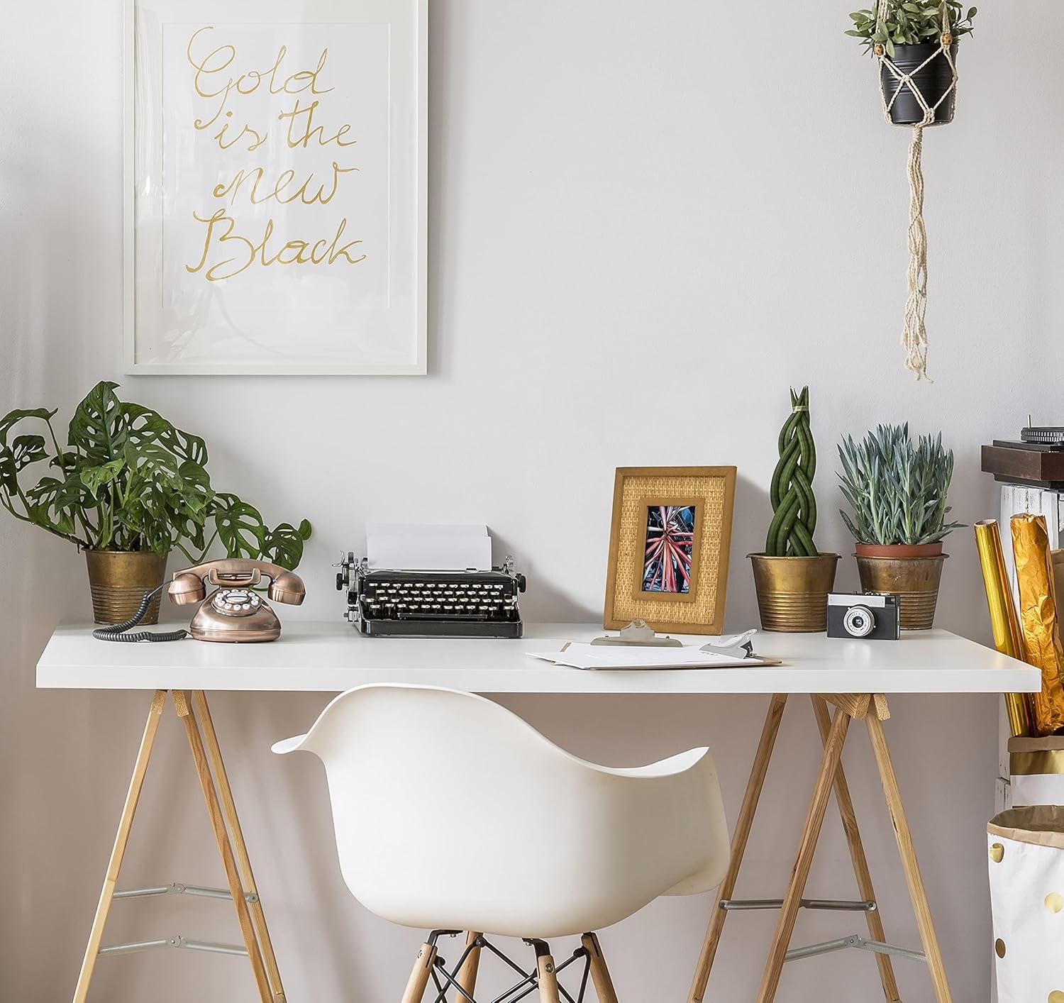 Rattan and Wood Picture Frame for 5x7 Inch Photos | Coastal or Boho Picture Frame | Tabletop Stand and Wall Mount | Single Display or Gallery Wall