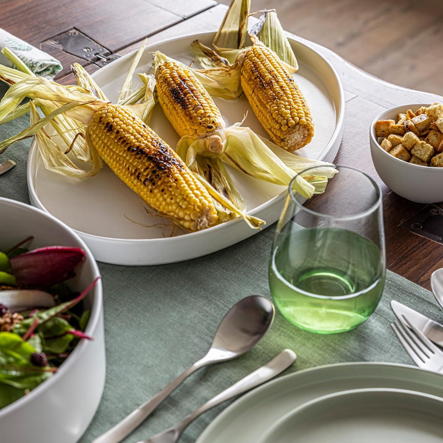 over&back Stackable Oval Serving Platter - Semi - Perfect for Tabletop & Décor