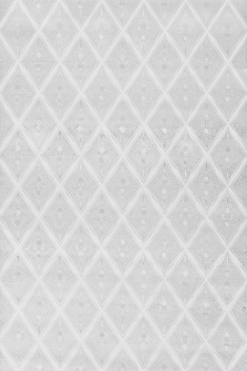 Diamond Pattern Frosted Glass Window Privacy Film, 24 x 36 inches