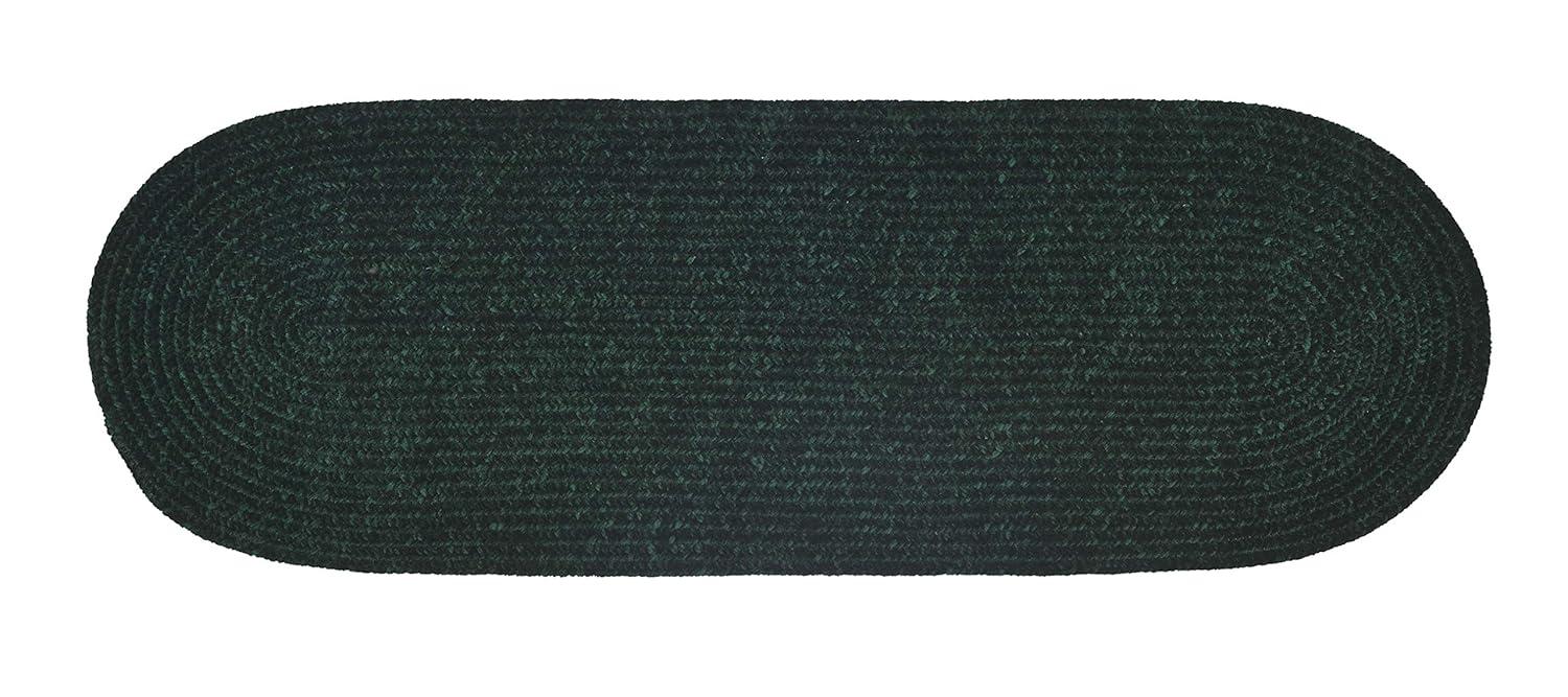 24" x 72" Chenille Solid Collection Emerald Green Reversible Indoor Area Utility Runner Rug - Better Trends