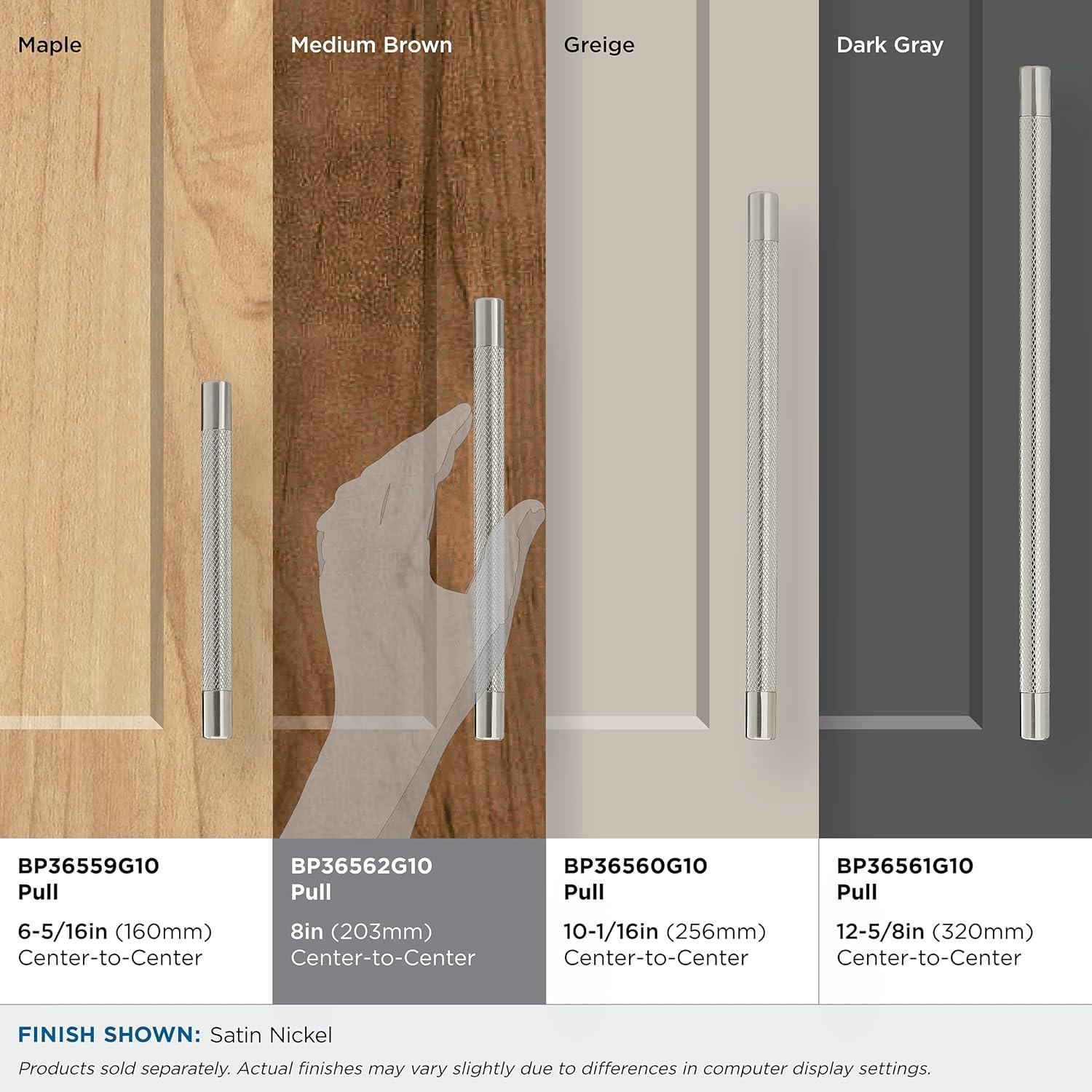 Amerock Bronx 8 inch (203mm) Center-to-Center Satin Nickel Cabinet Pull