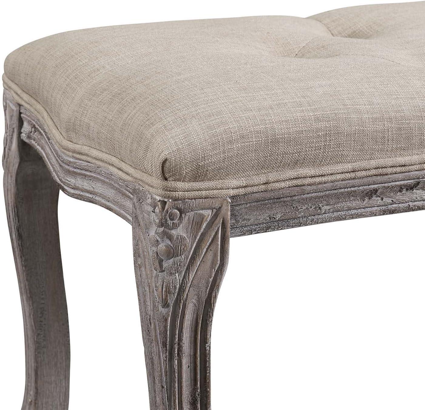 Modway Regal Vintage French Upholstered Fabric Bench