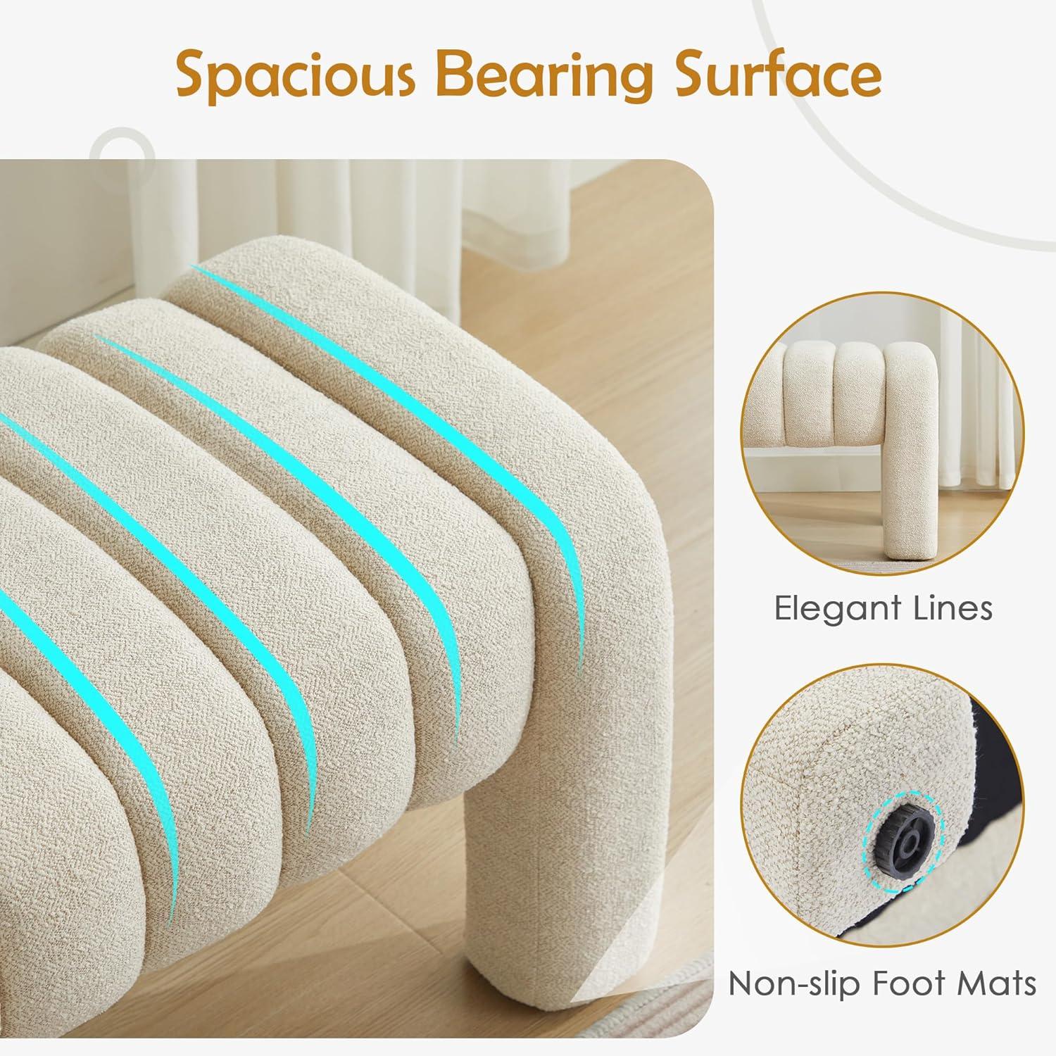 Oyan 43"or 63"W Channel Tufted Upholstered Bedroom Bench