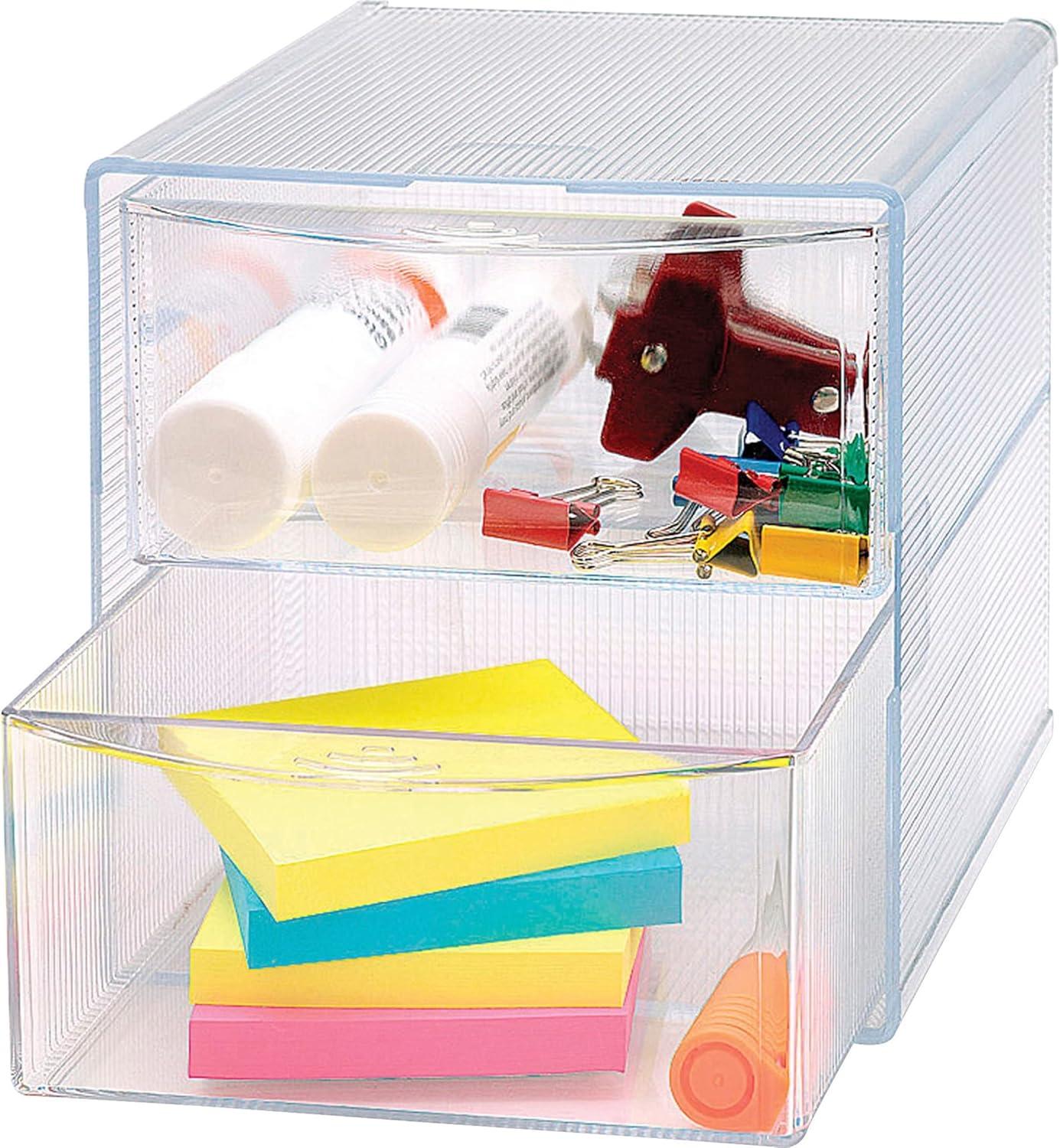 Sparco, SPR82978, 2-Drawer Storage Organizer, 1 Each, Clear (5.98-inch L x 6.00-inch W x 6.00-inch H)