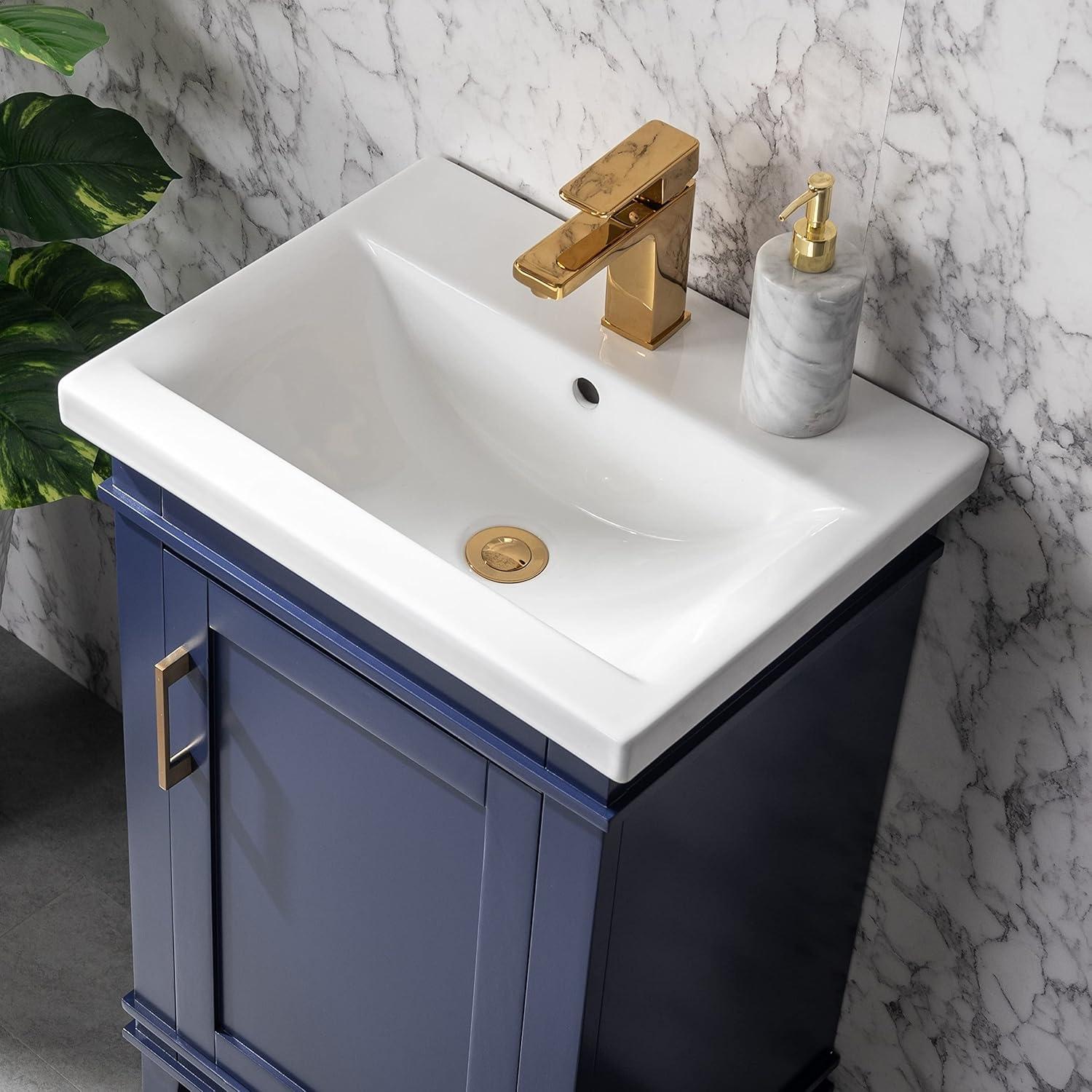 Avery 20" Single Bathroom Vanity with Porcelain Top - Blue
