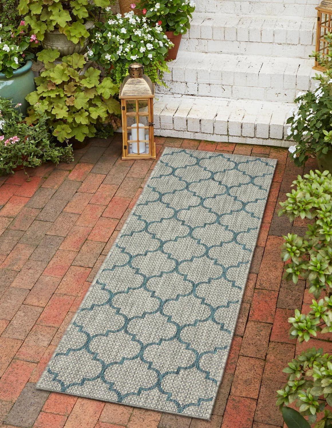 Unique Loom Outdoor Trellis Geometric Woven Area Rug