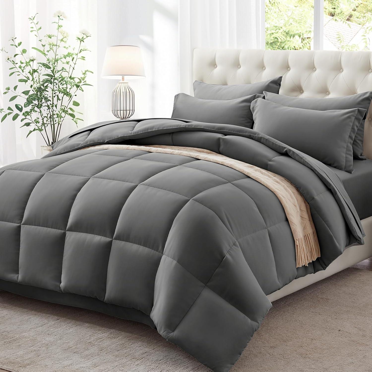 Sweet Home Collection All Season Bed-in-A-Bag 5pc/7pc Solid Color Comforter & Sheet Set Ultra Soft Bedding by Sweet Home Collection
