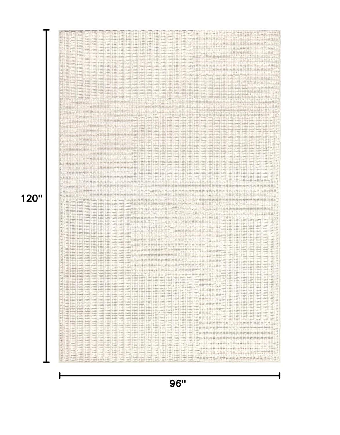 Nuloom Dorene Abstract 8x10 Wool Indoor Area Rug for Living Room Bedroom Dining Room Kitchen, Ivory