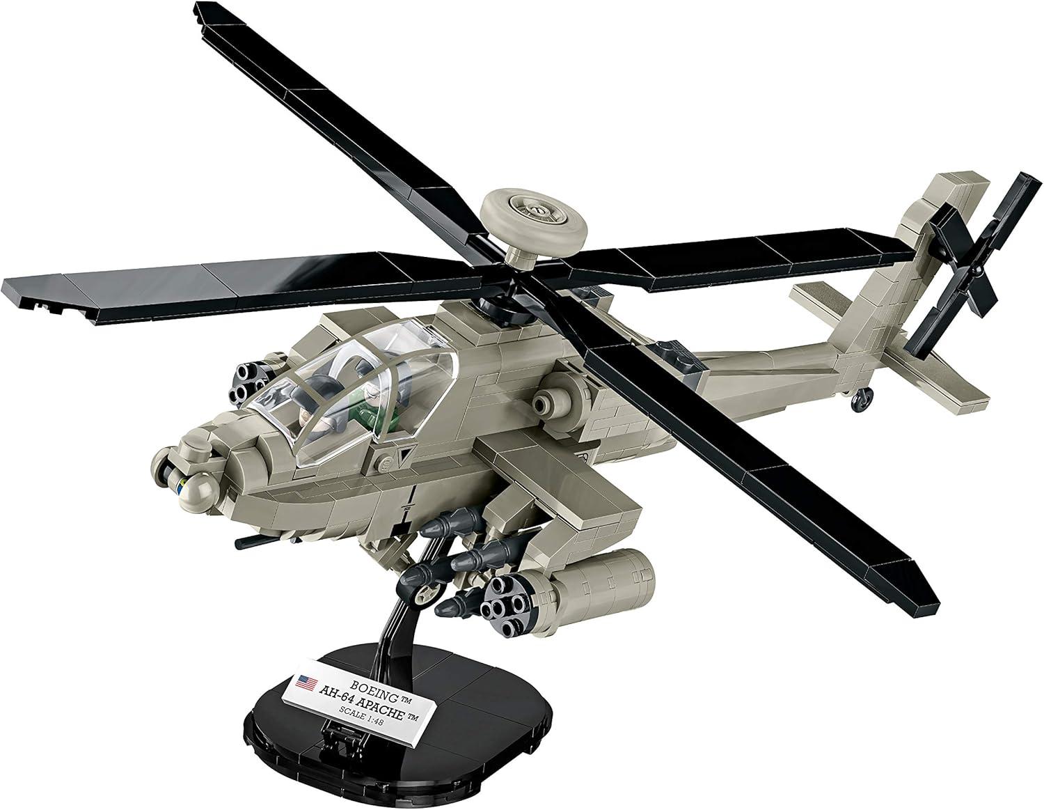 510-Piece LEGO Compatible AH-64 Apache Helicopter Model