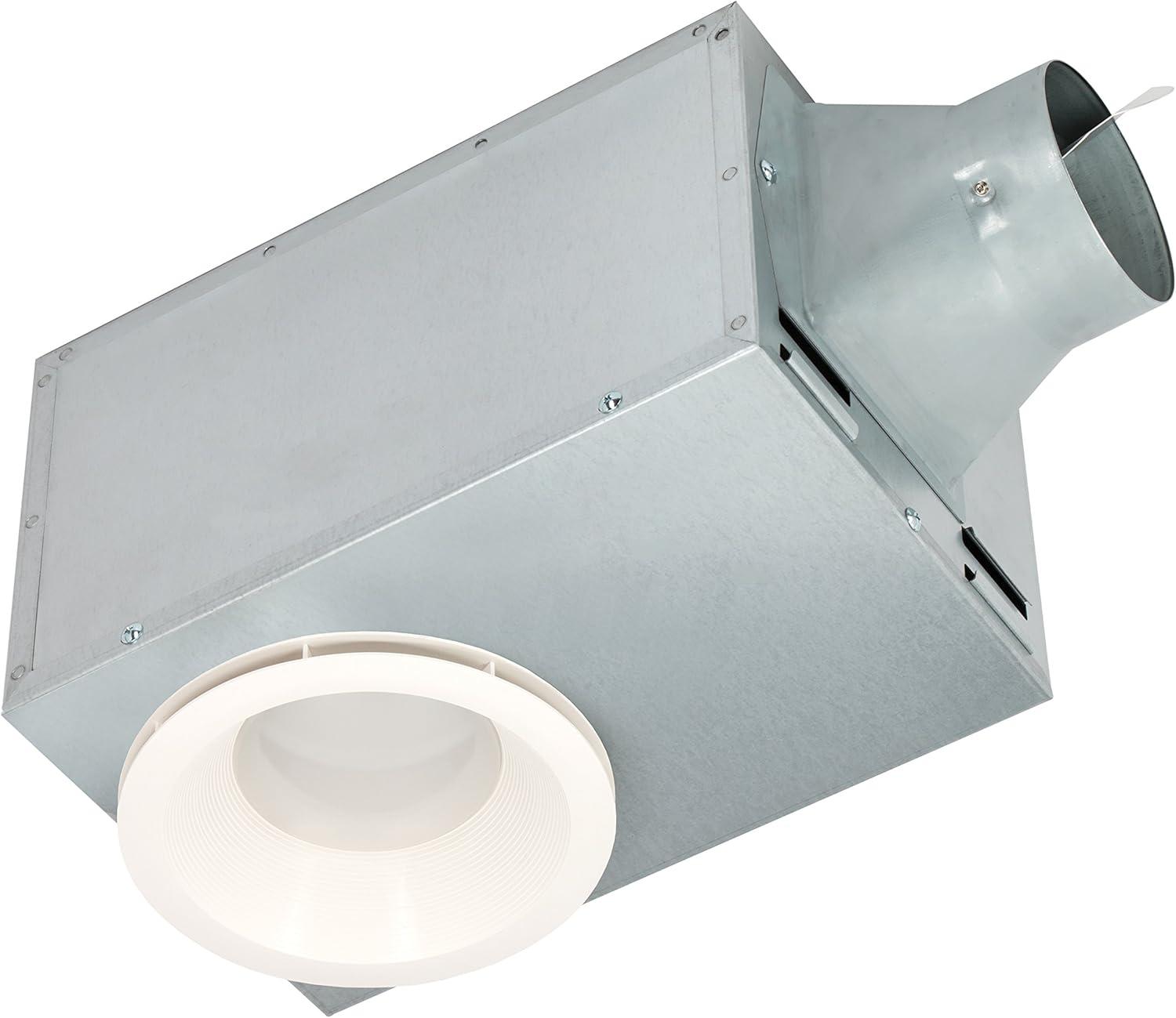 Off-White Galvanized Steel Ceiling Exhaust Fan with LED Light