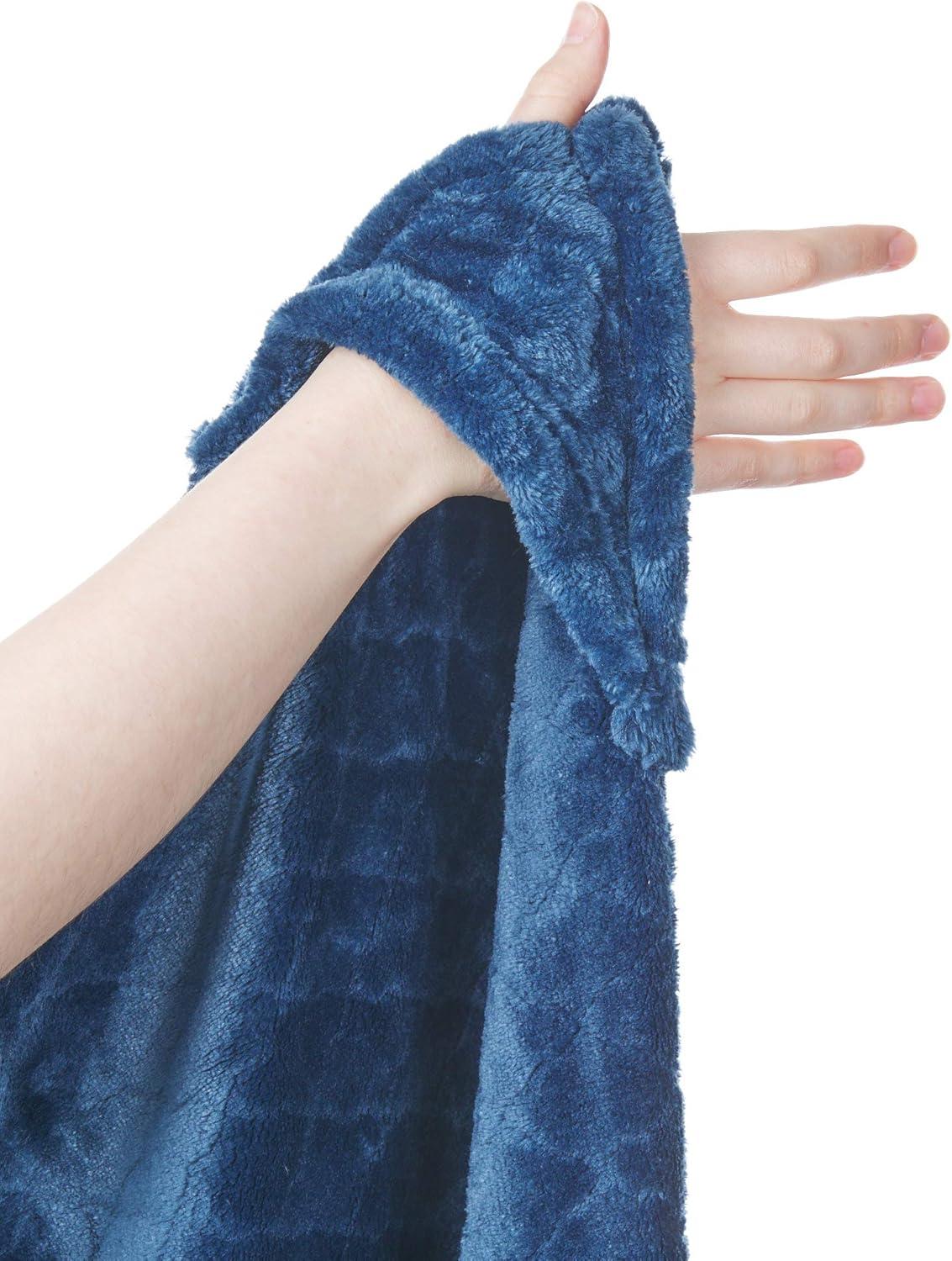 Outrageously Soft Convertible Cozee Blanket and Pillow - 2 in 1 Throw and Pillow - 60 x 70 Inches - Blue